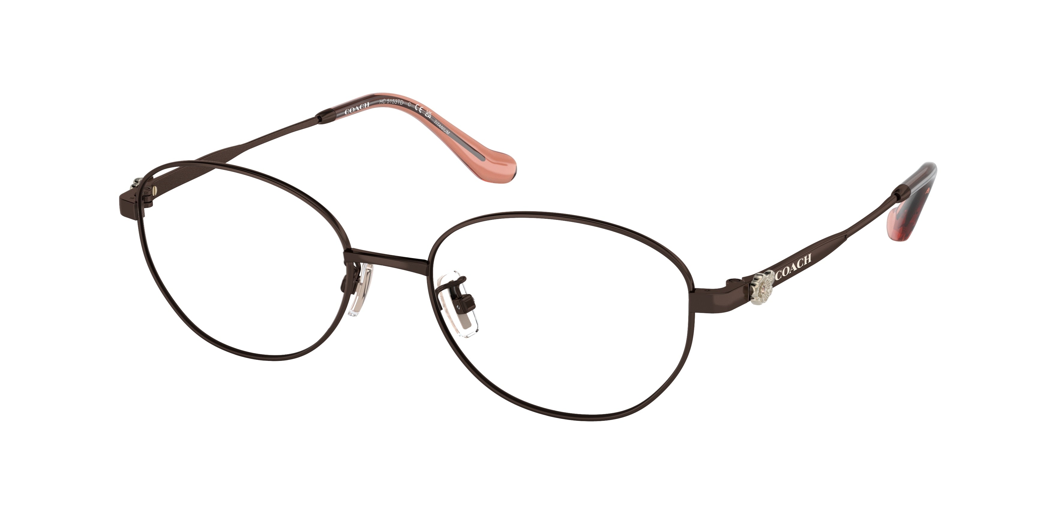 Coach HC5153TD Oval Eyeglasses  9422-Shiny Brown 53-145-18 - Color Map Brown