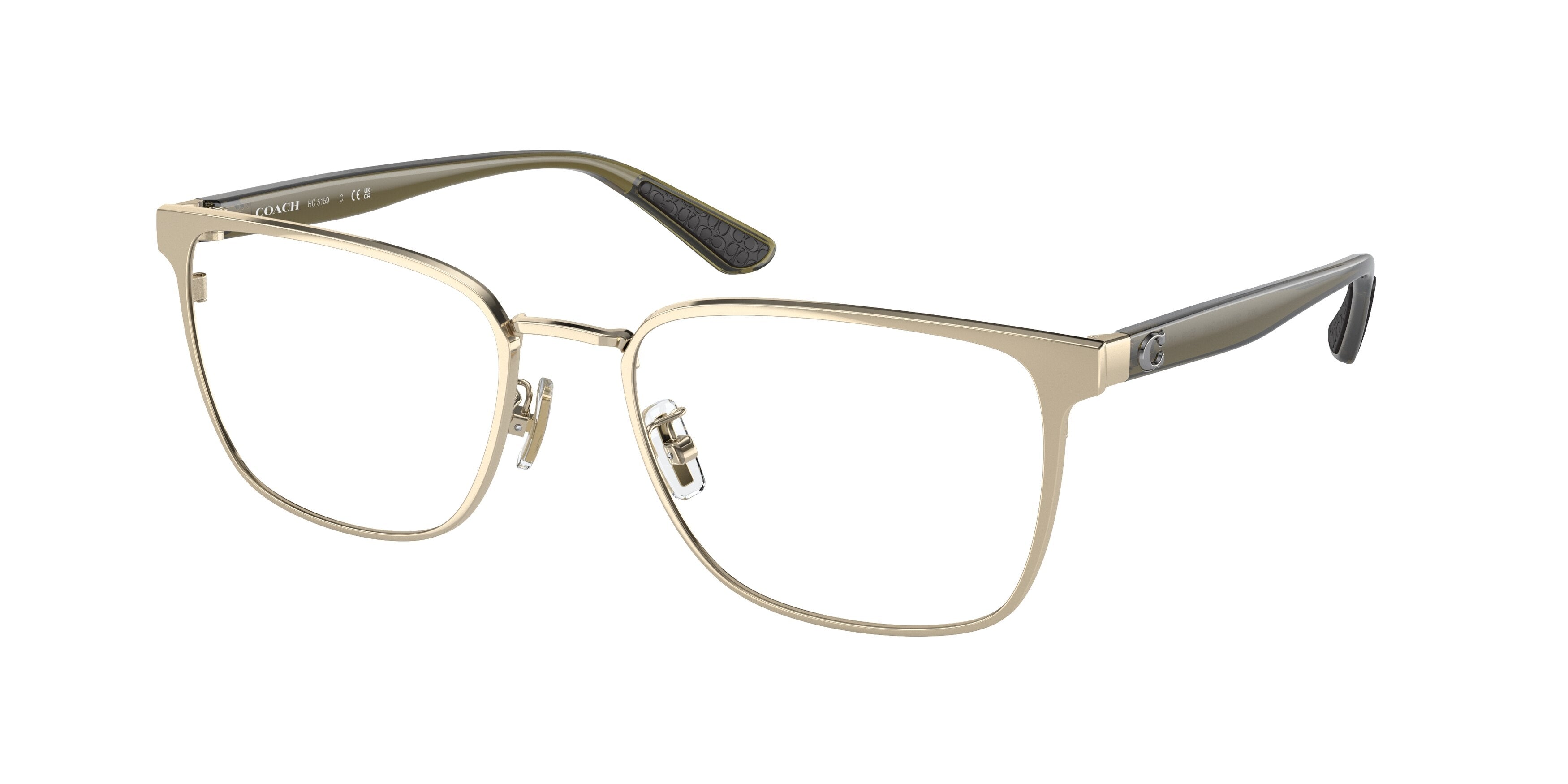 Coach HC5159 Rectangle Eyeglasses  9005-Shiny Light Gold 55-145-19 - Color Map Gold