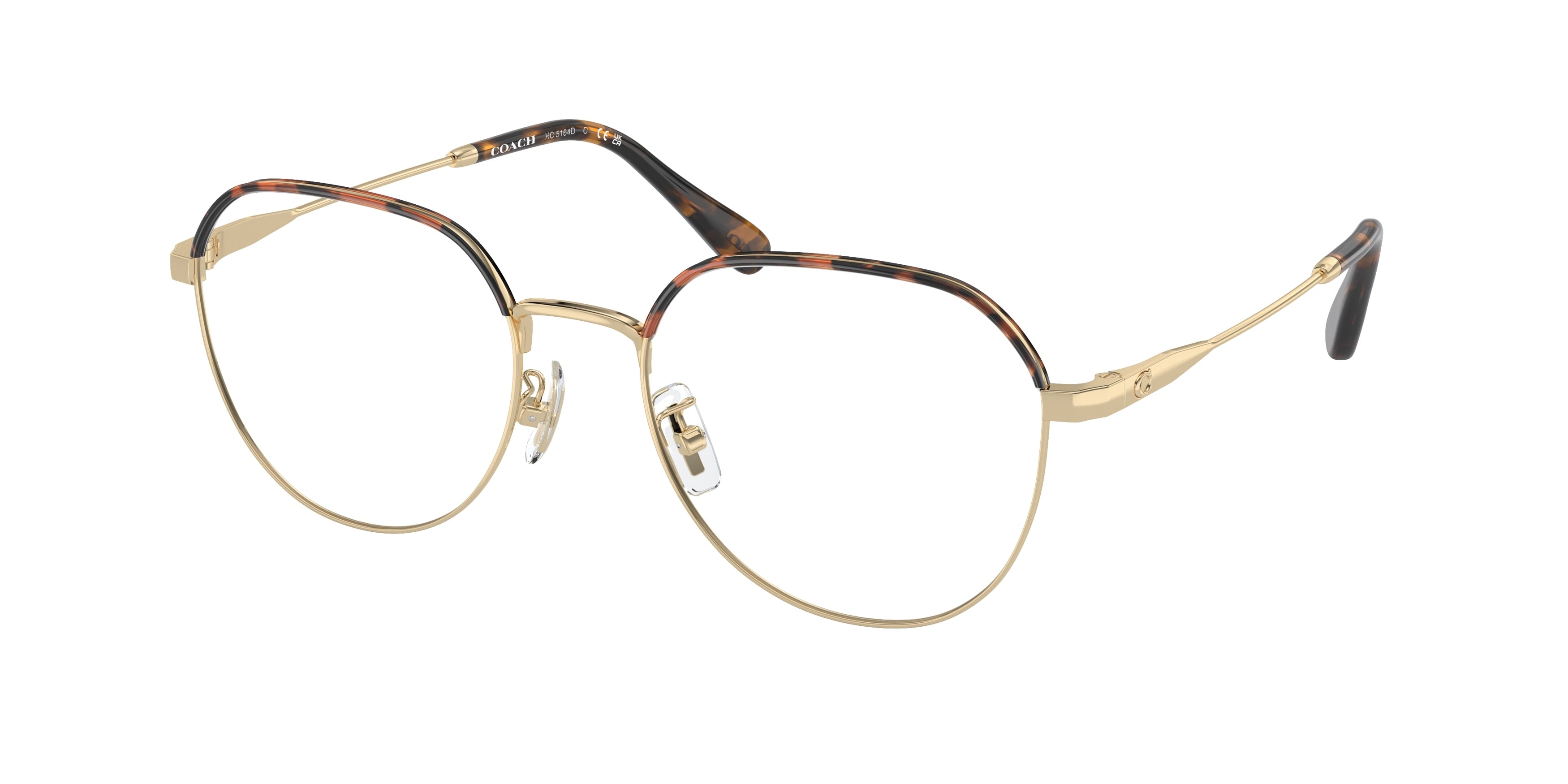 Coach HC5164D Irregular Eyeglasses  9005-Light Gold/Dark Tortoise 54-145-19 - Color Map Gold