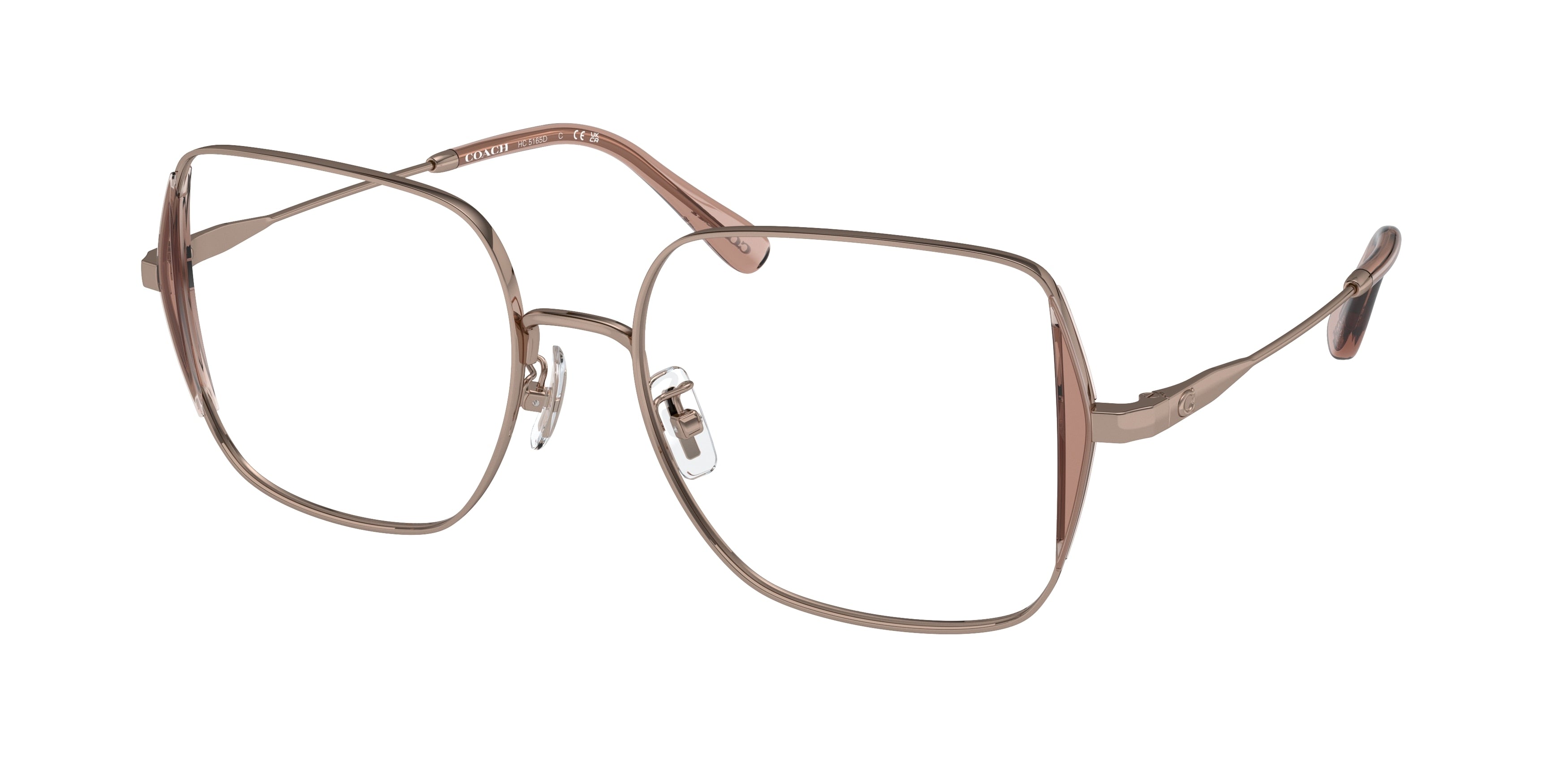 Coach HC5165D Square Eyeglasses  9331-Shiny Rose Gold 53-145-18 - Color Map Gold
