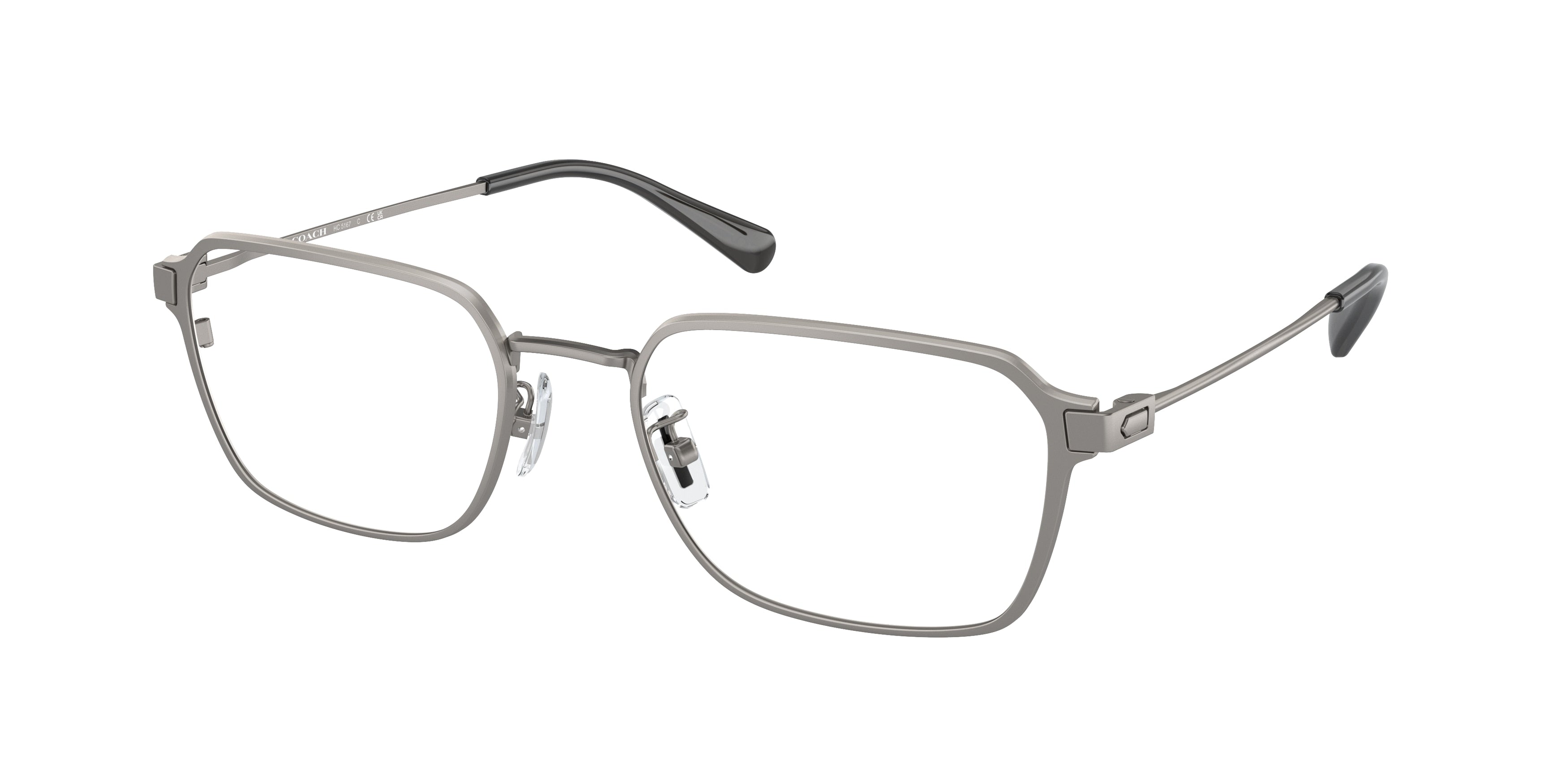 Coach HC5167 Rectangle Eyeglasses  9004-Satin Gunmetal 55-145-20 - Color Map Grey