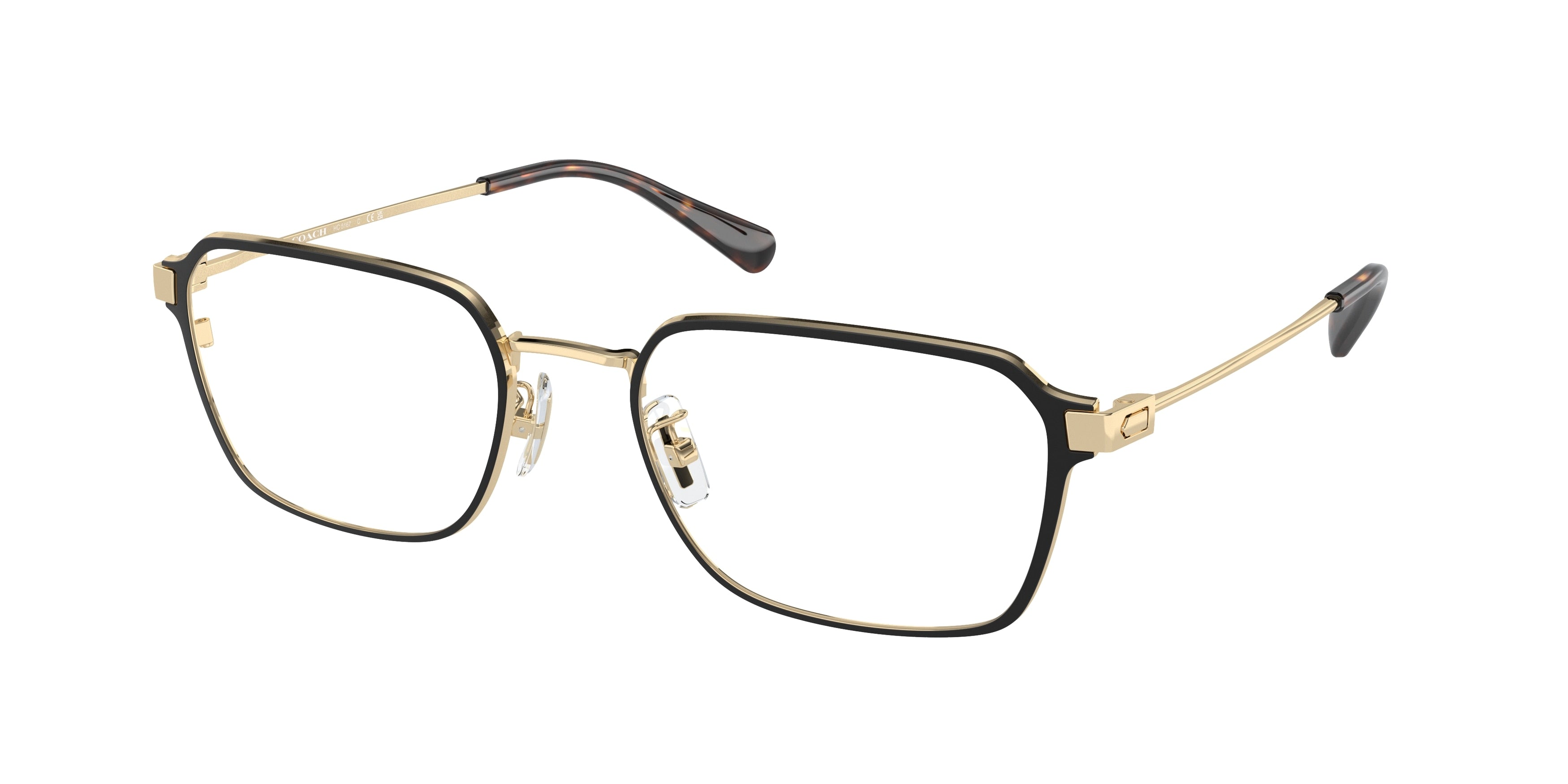 Coach HC5167 Rectangle Eyeglasses  9005-Light Gold / Black 55-145-20 - Color Map Gold