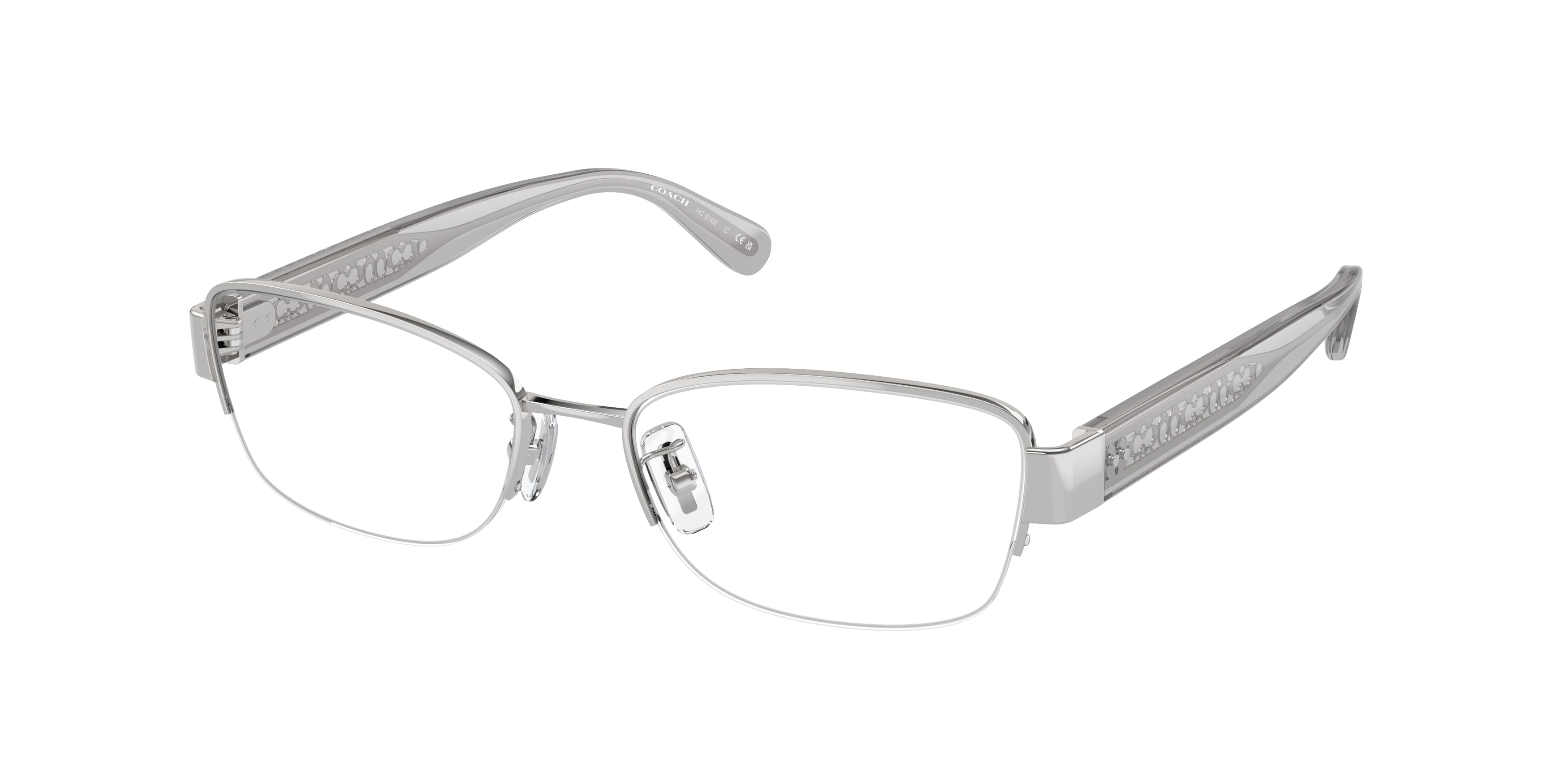 Coach HC5168 Rectangle Eyeglasses  9001-Shiny Silver 53-140-17 - Color Map Silver