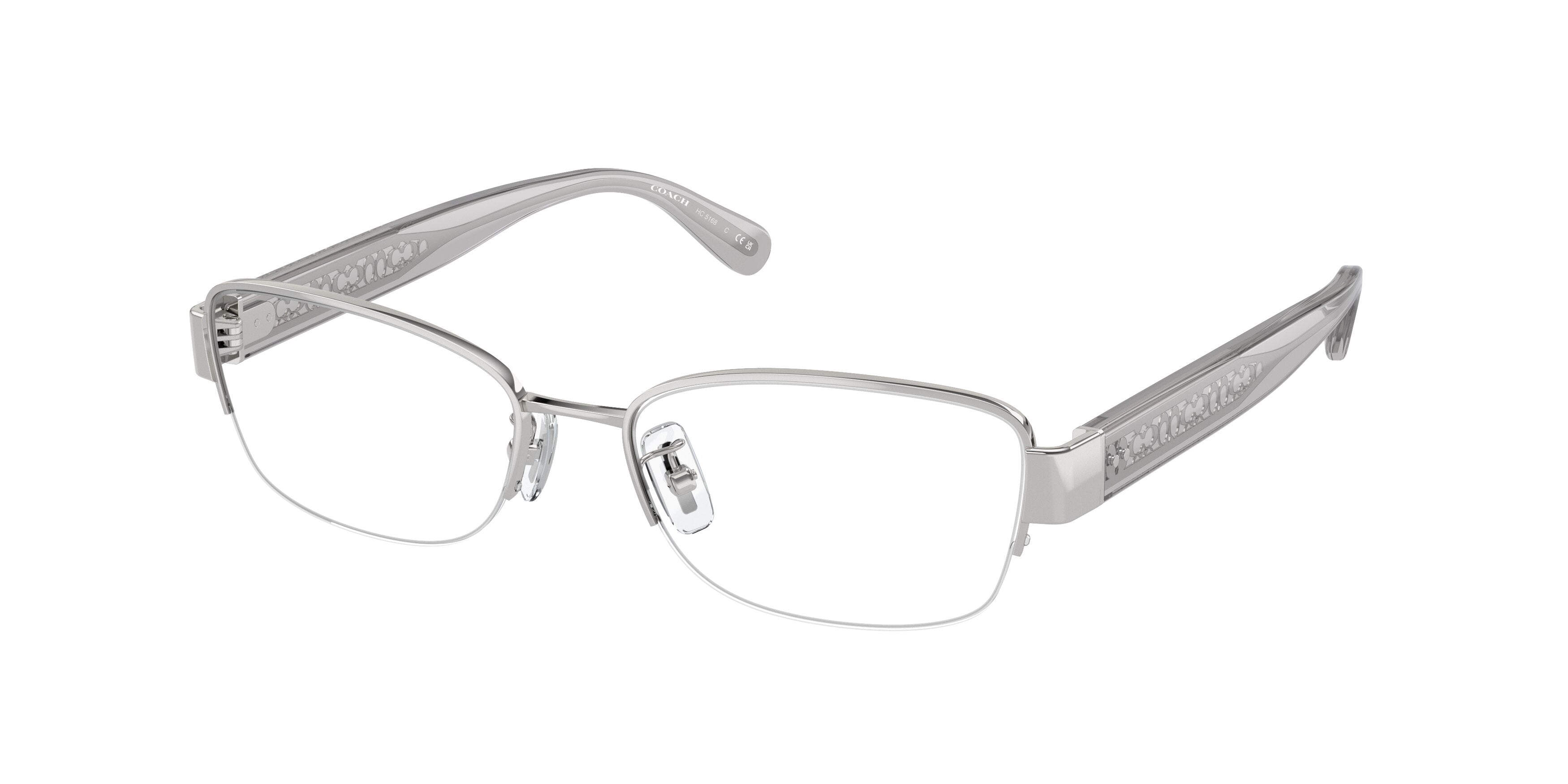 Coach HC5168 Rectangle Eyeglasses  9001-Shiny Silver 53-140-17 - Color Map Silver