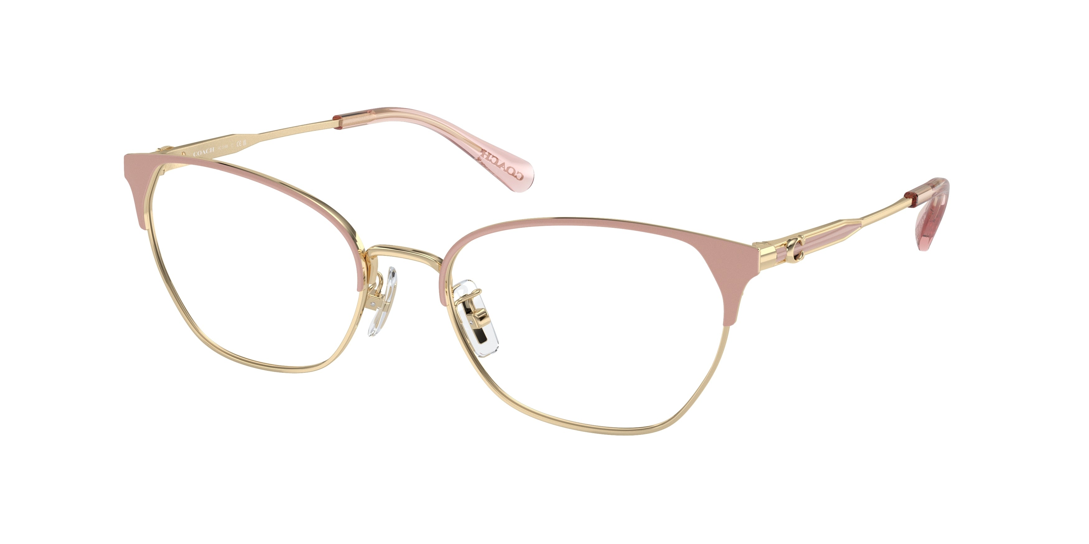 Coach HC5169 Cat Eye Eyeglasses  9350-Shiny Light Gold/Pink 54-140-18 - Color Map Pink