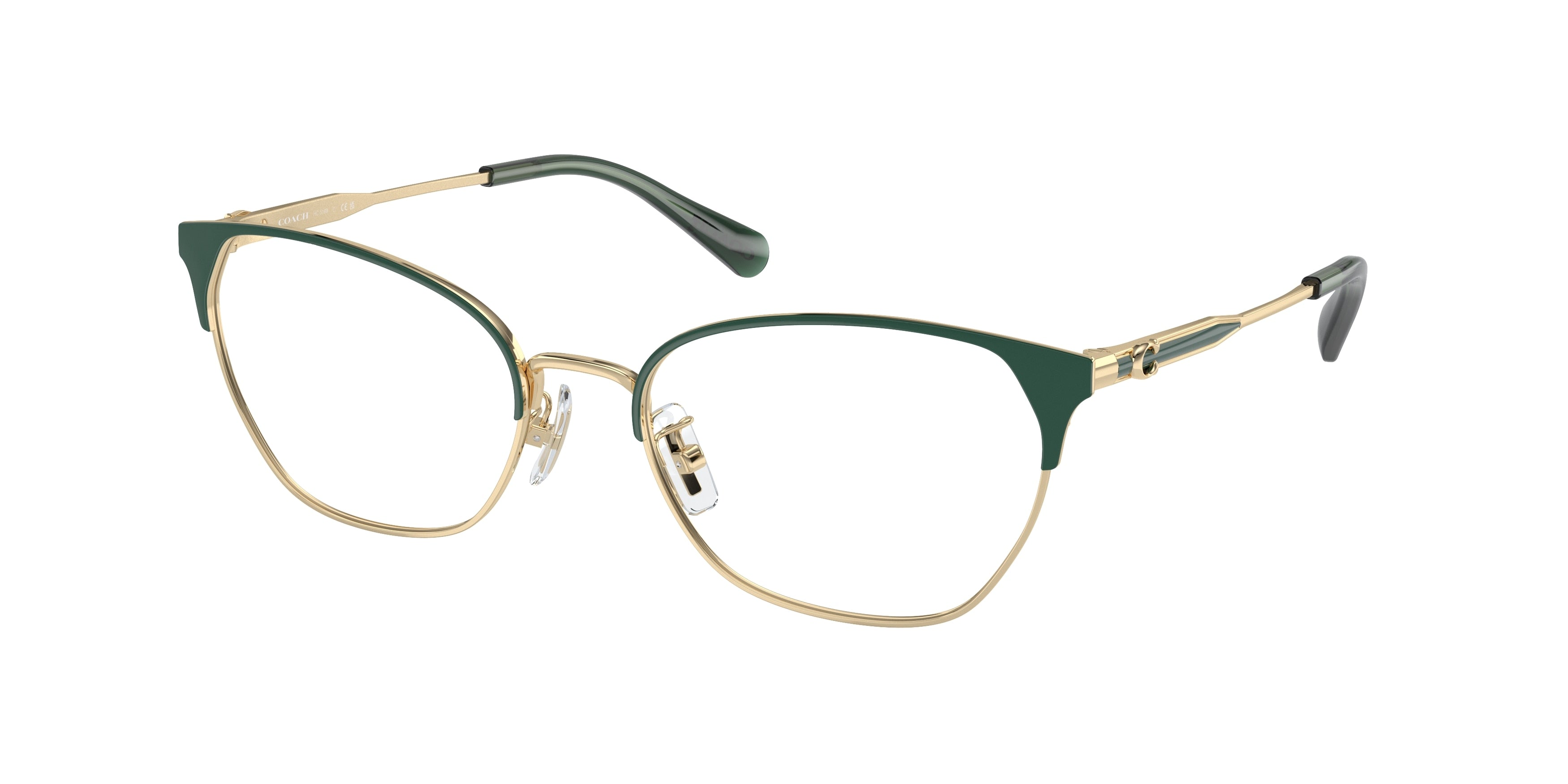 Coach HC5169 Cat Eye Eyeglasses  9429-Shiny Light Gold/Pine Tree 54-140-18 - Color Map Gold