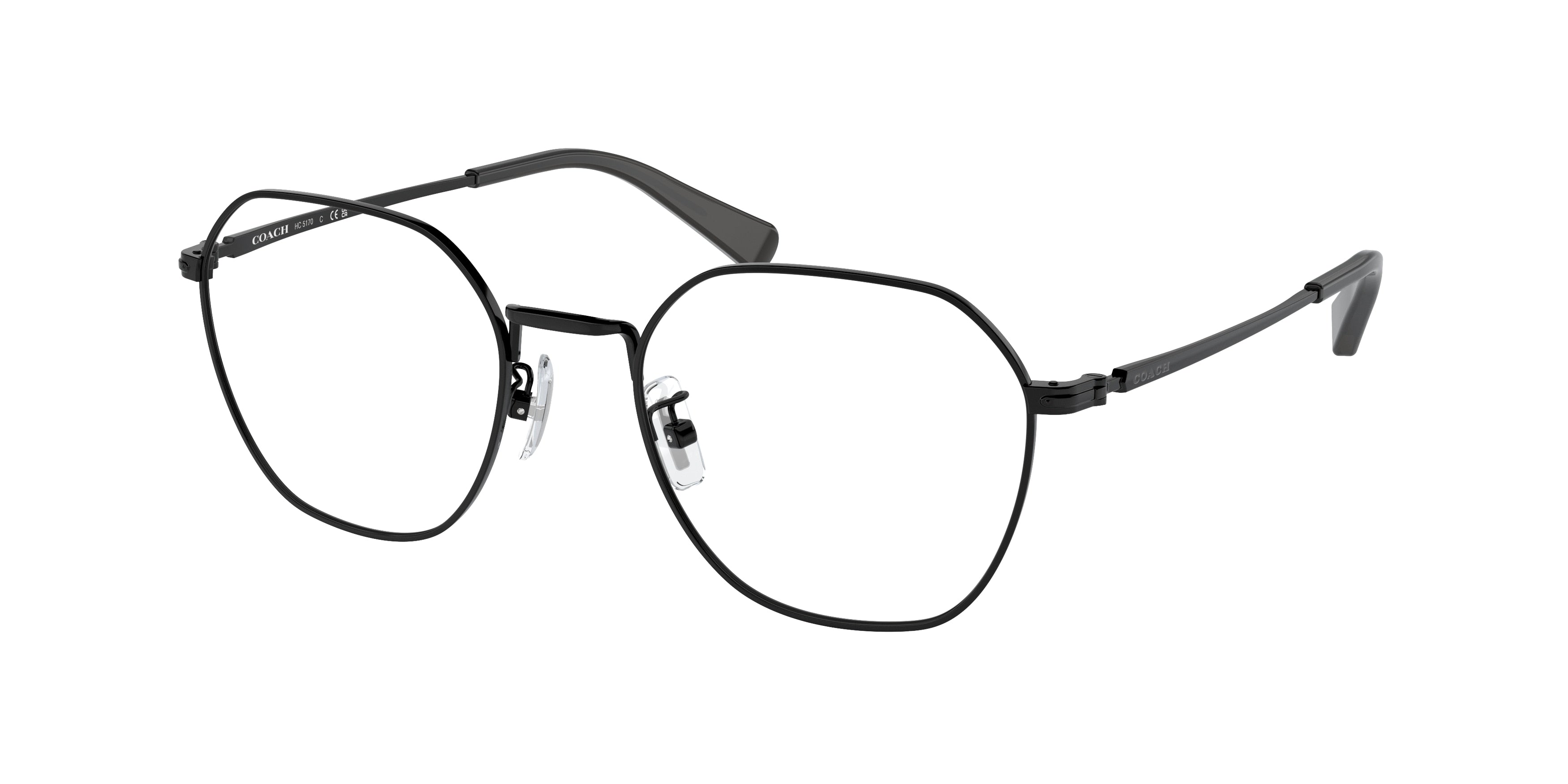 Coach HC5170 Irregular Eyeglasses  9344-Shiny Black 52-145-20 - Color Map Black