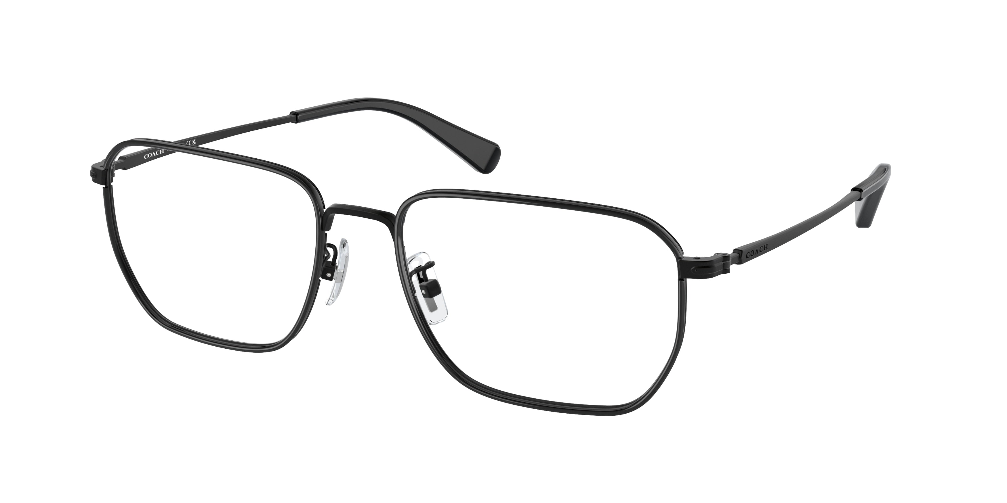 Coach HC5171 Square Eyeglasses  9344-Satin Black 57-150-19 - Color Map Black