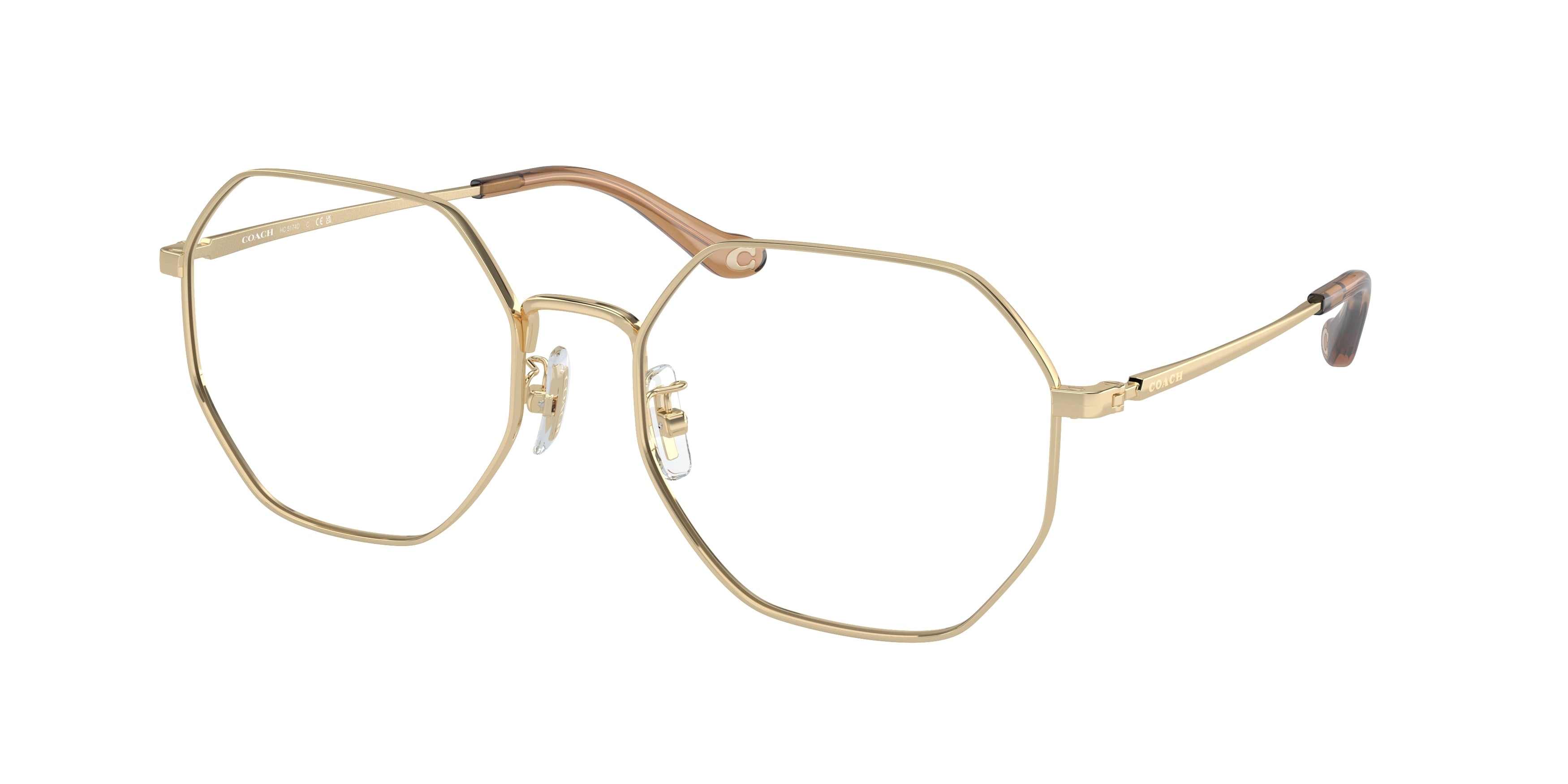 Coach HC5174D Irregular Eyeglasses  9005-Shiny Light Gold 56-145-18 - Color Map Gold