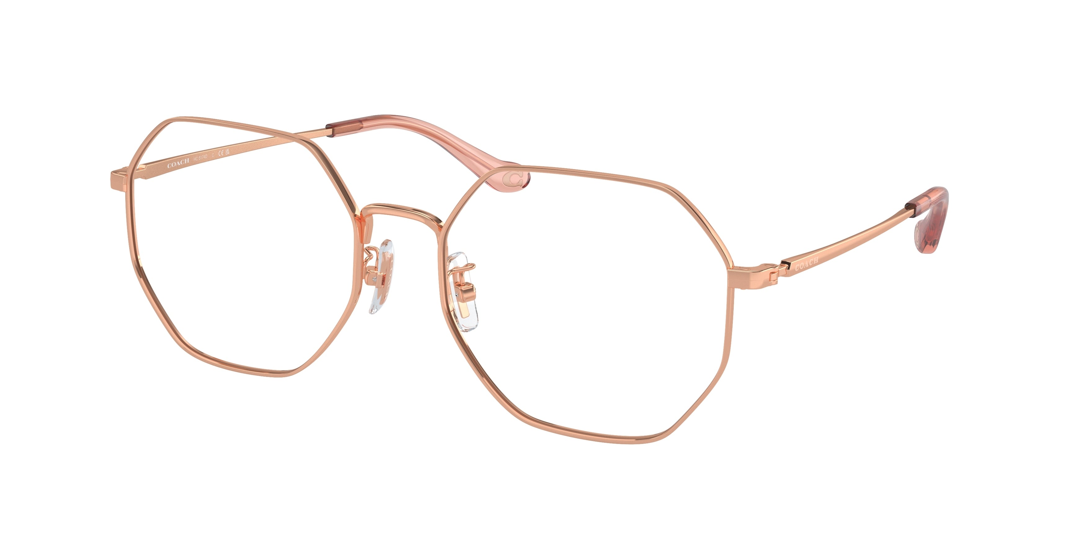 Coach HC5174D Irregular Eyeglasses  9331-Shiny Rose Gold 56-145-18 - Color Map Gold