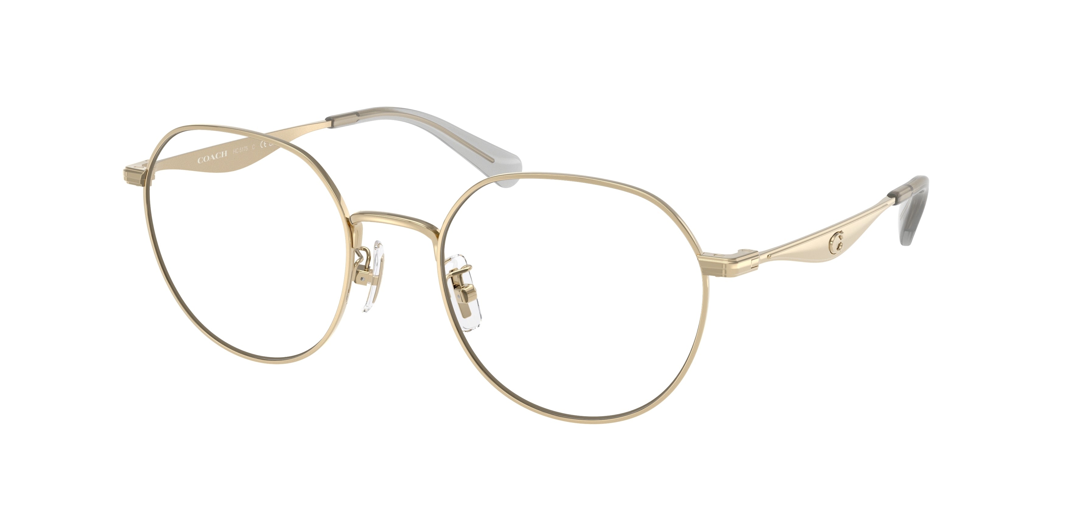 Coach CY044 HC5175 Round Eyeglasses  9005-Shiny Light Gold 52-140-20 - Color Map Gold
