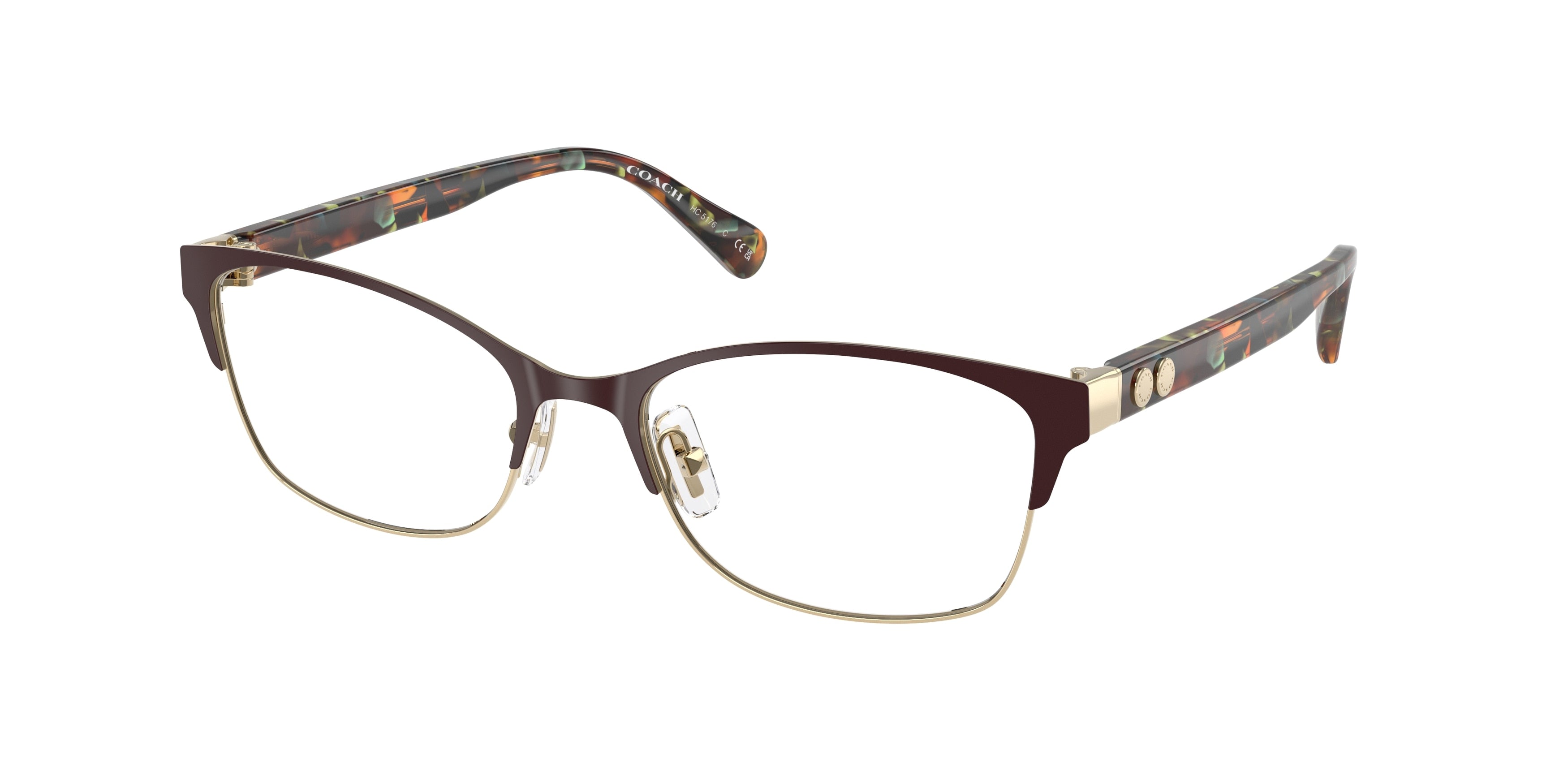 Coach HC5176 Rectangle Eyeglasses  9449-Light Gold/Brown 53-140-18 - Color Map Gold