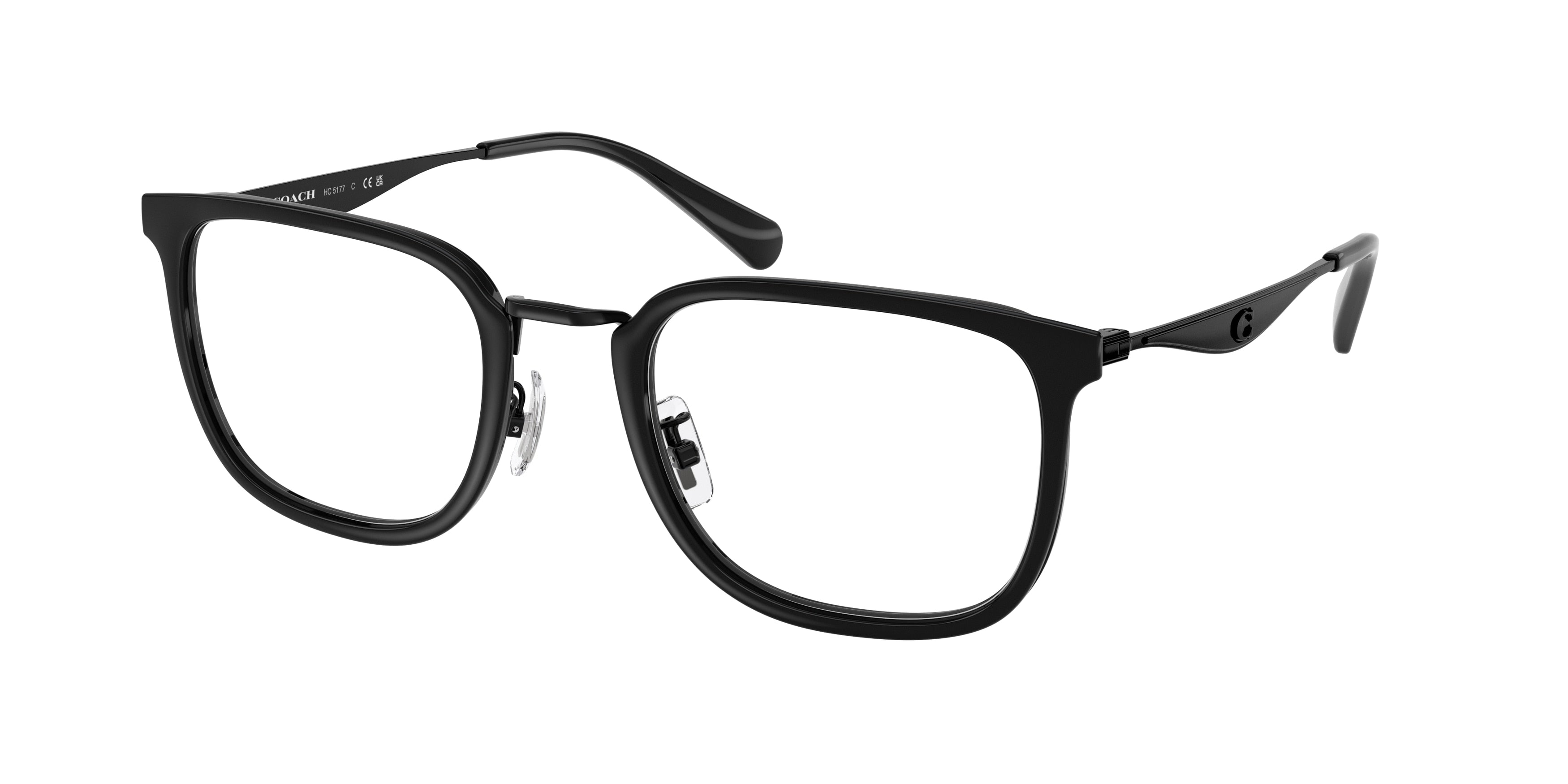 Coach HC5177 Square Eyeglasses  9344-Black 53-150-23 - Color Map Black
