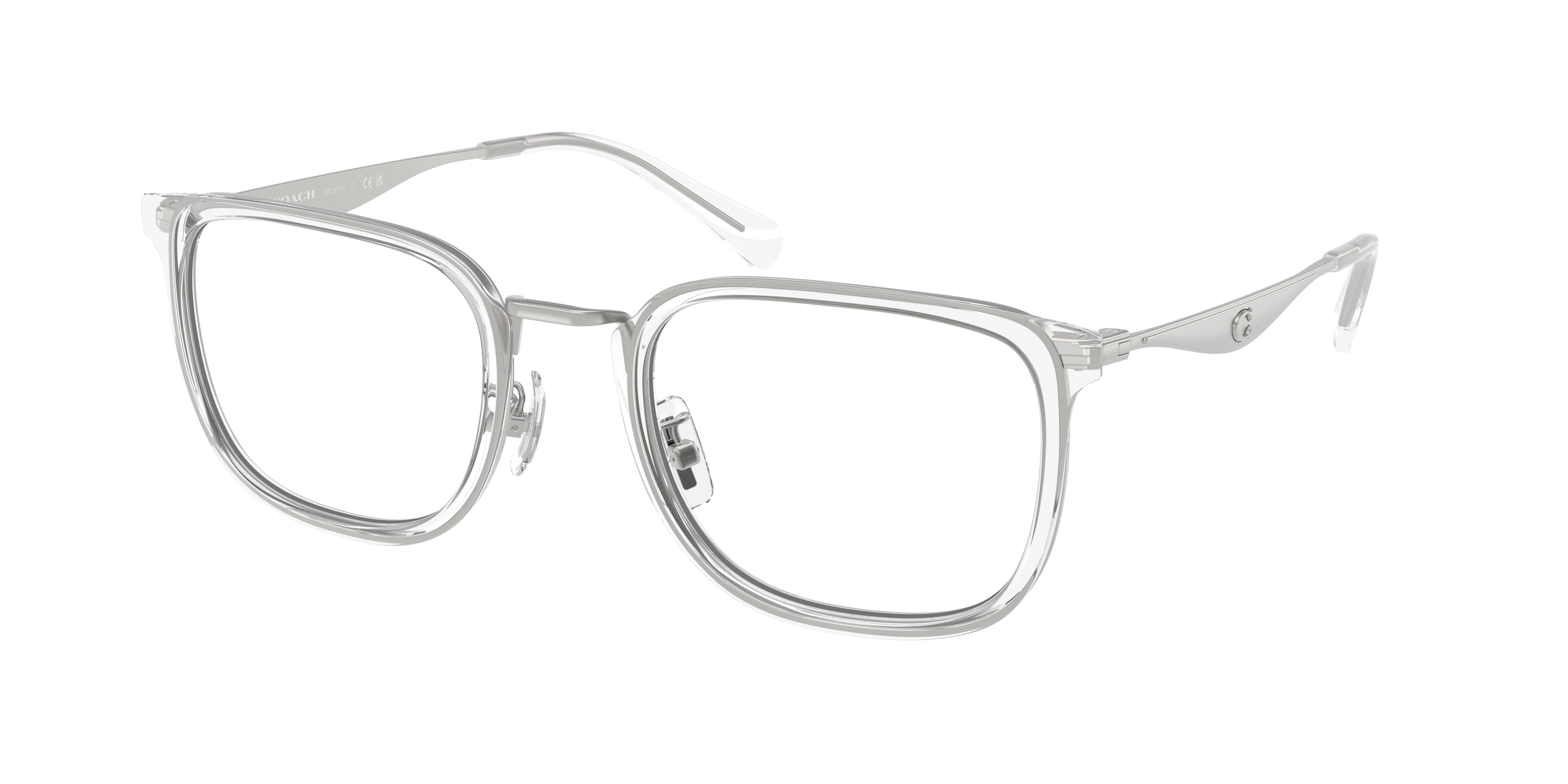 Coach HC5177 Square Eyeglasses  9455-Transparent Clear 53-150-23 - Color Map Transparent