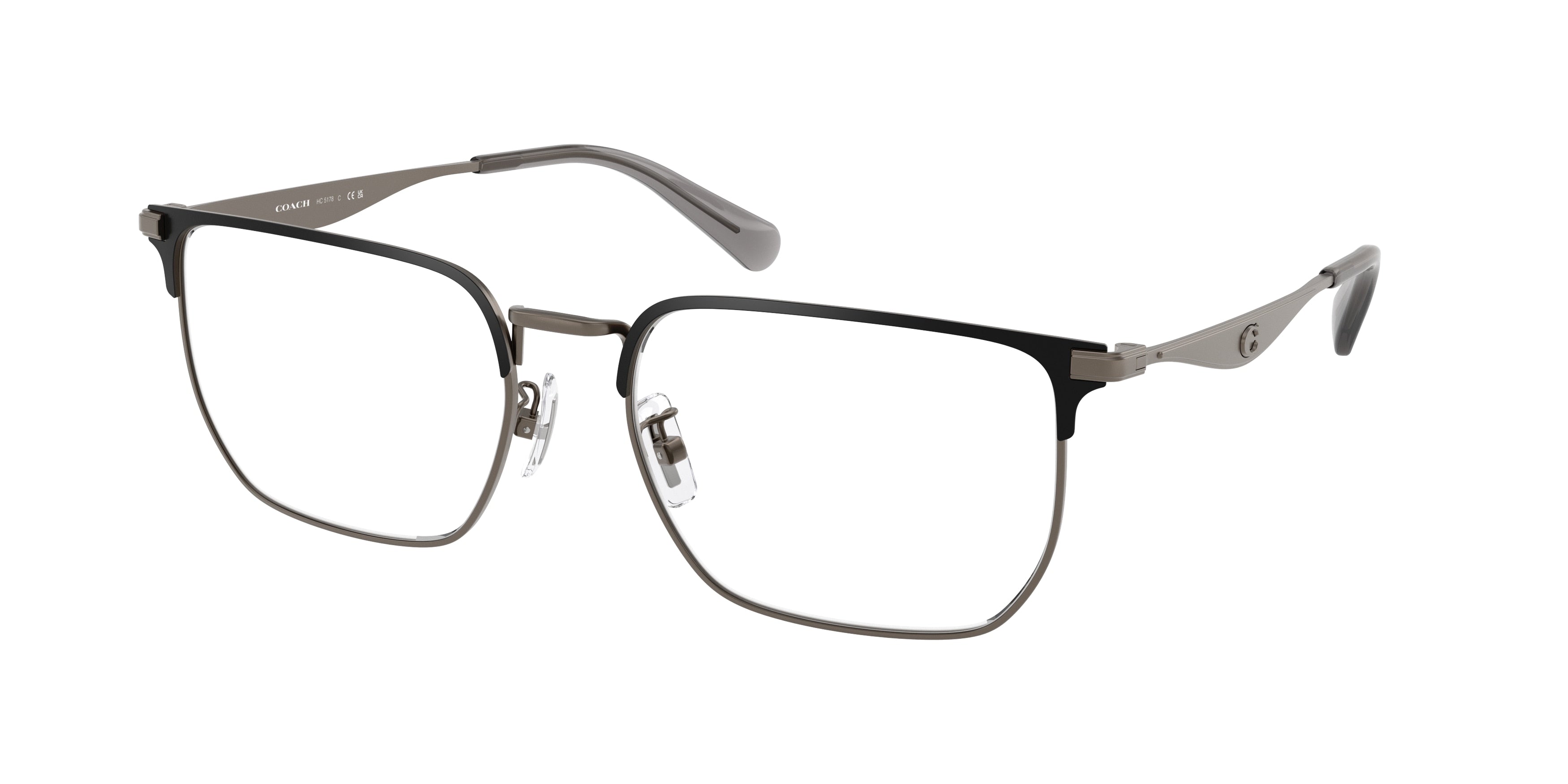Coach HC5178 Irregular Eyeglasses  9459-Satin Gunmetal/Black 57-150-18 - Color Map Grey