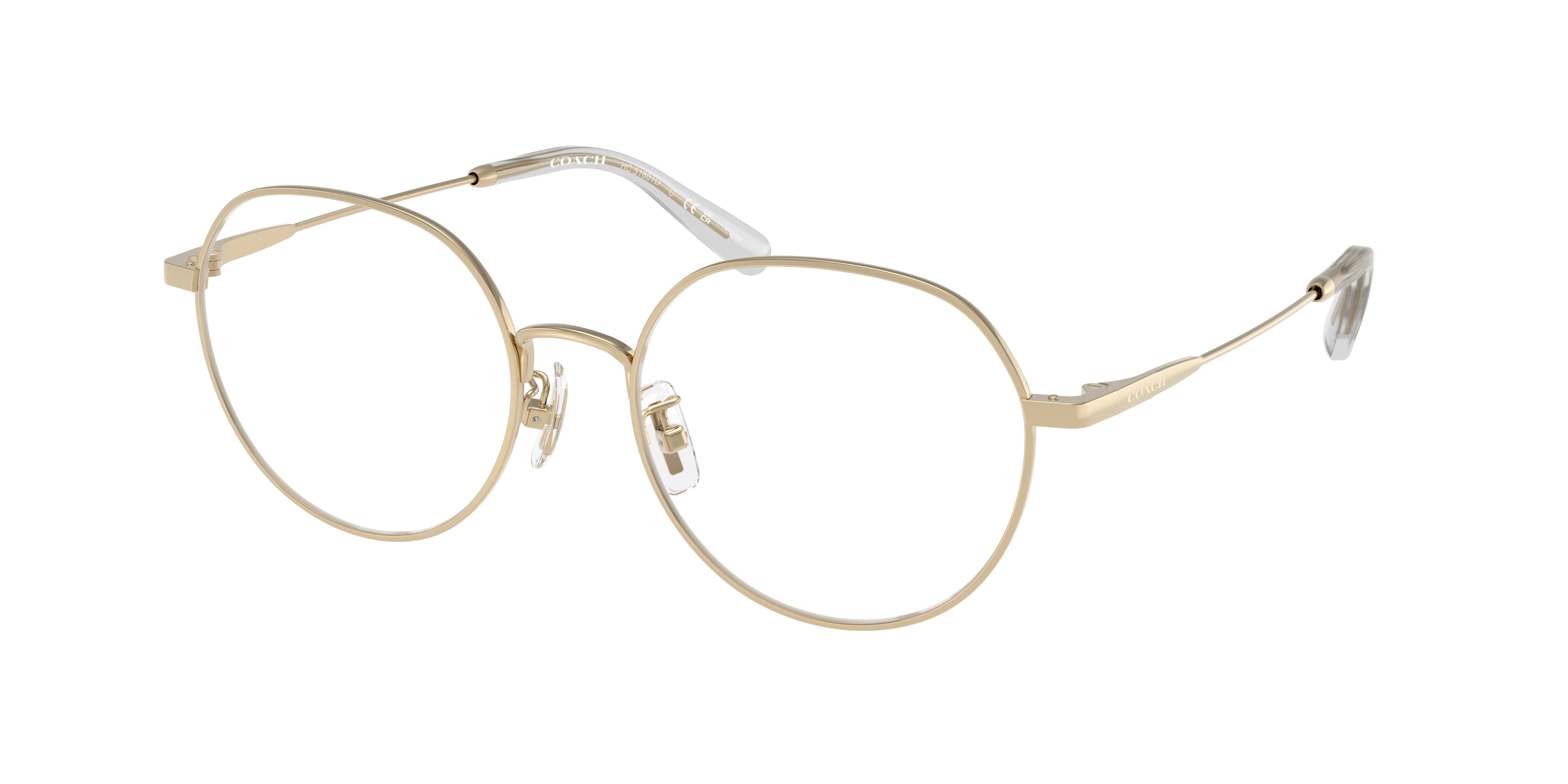 Coach HC5180TD Irregular Eyeglasses  9005-Shiny Light Gold 53-145-18 - Color Map Gold