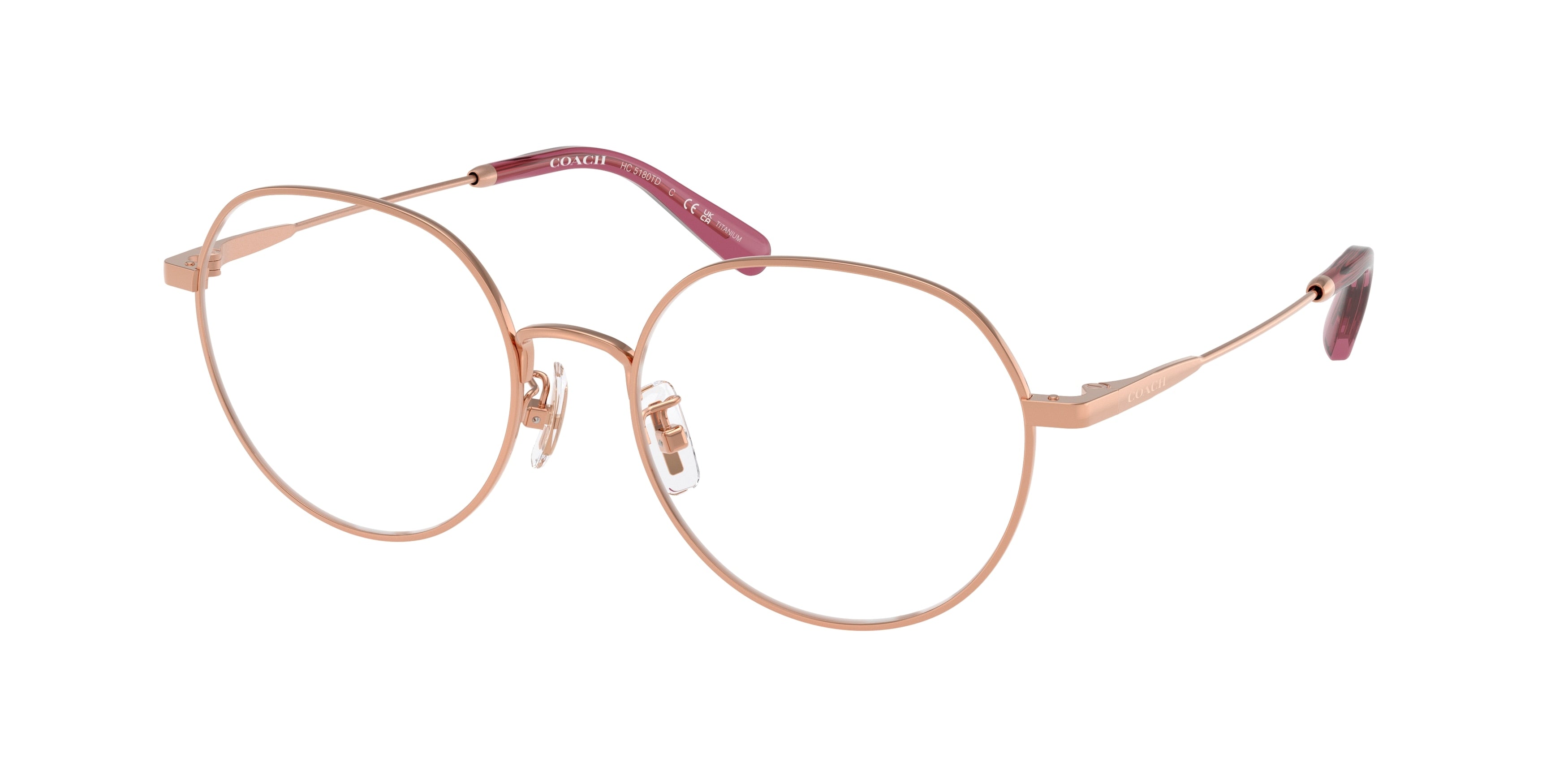 Coach HC5180TD Irregular Eyeglasses  9331-Shiny Rose Gold 53-145-18 - Color Map Gold