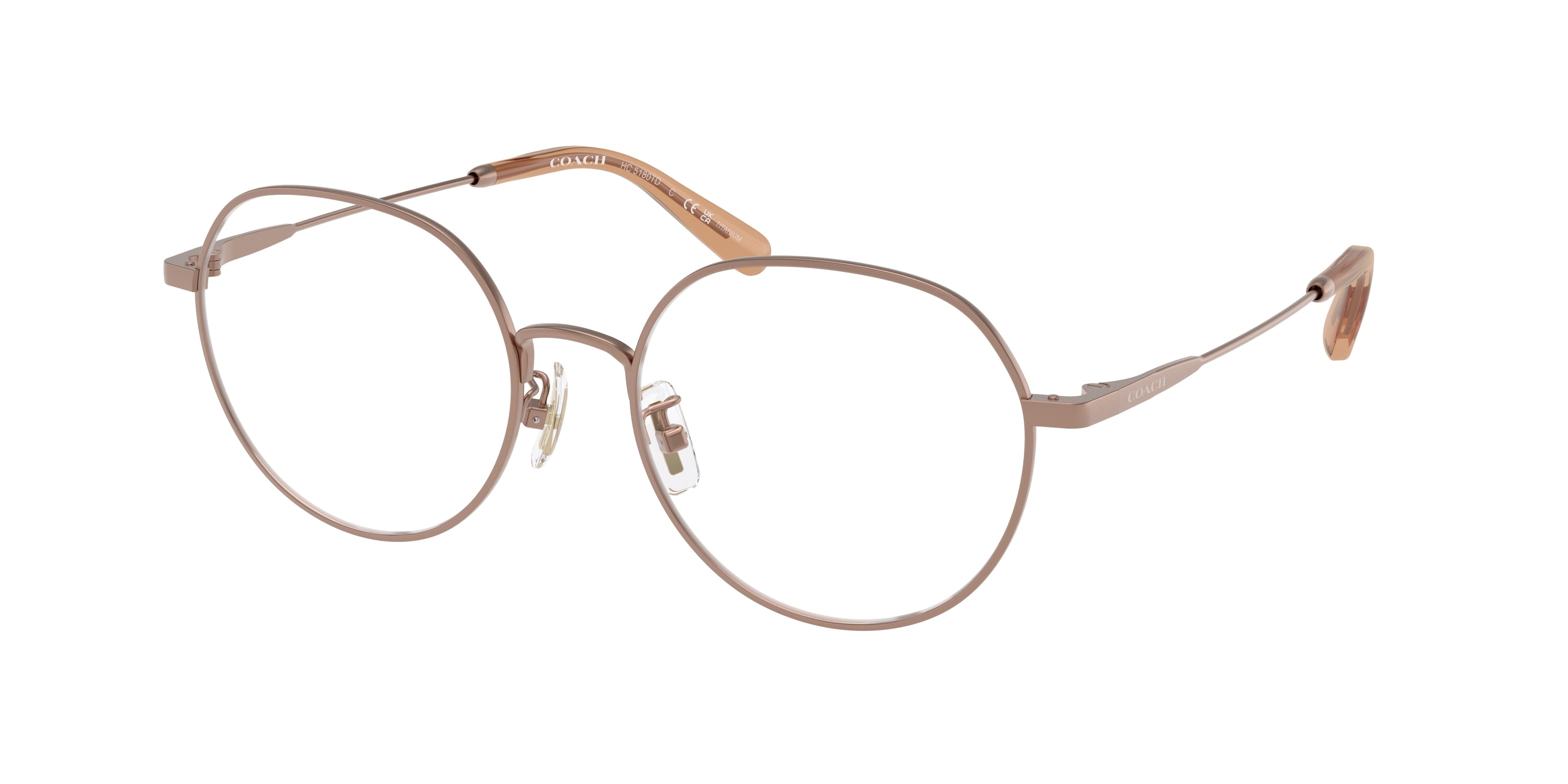 Coach HC5180TD Irregular Eyeglasses  9414-Satin Sand 53-145-18 - Color Map Brown