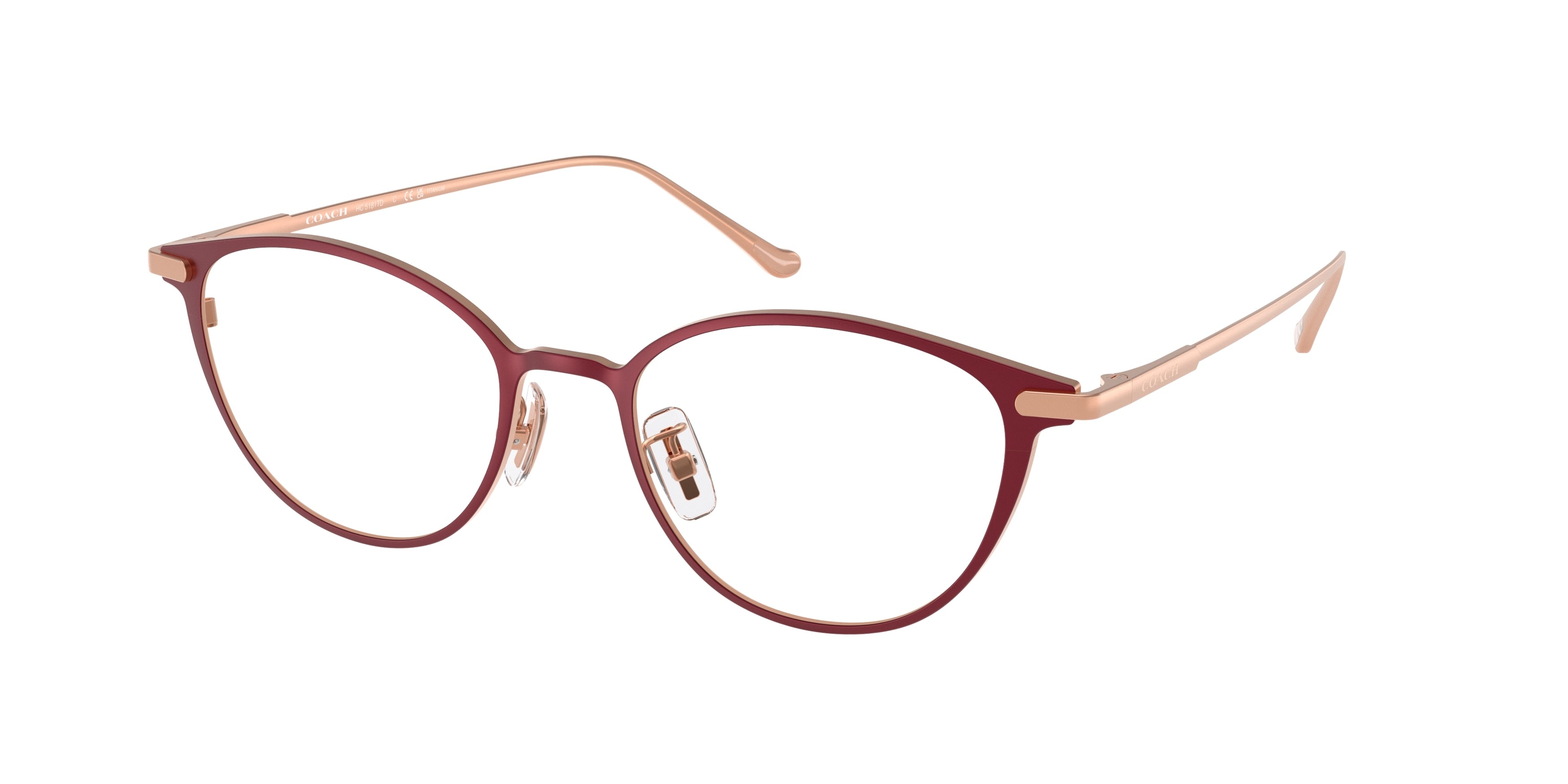 Coach HC5181TD Oval Eyeglasses  9048-Satin Burgundy 55-145-19 - Color Map Violet
