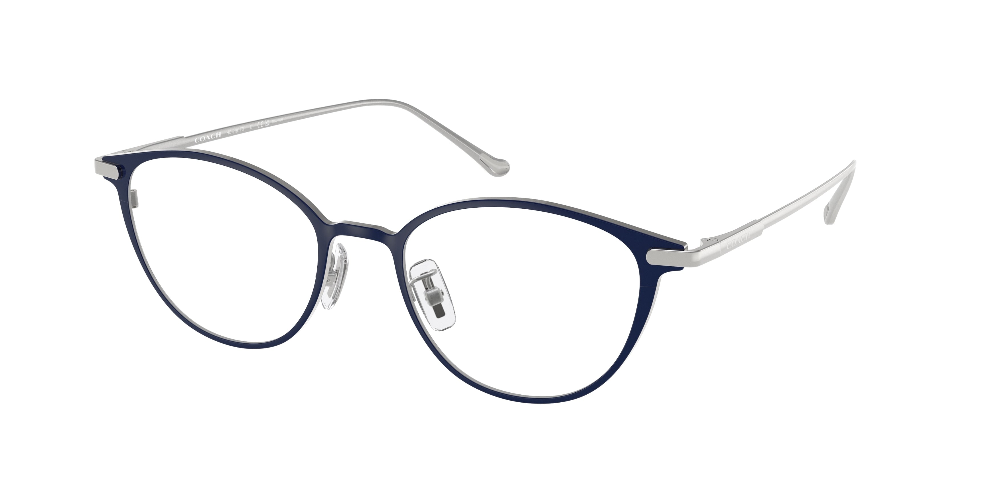 Coach HC5181TD Oval Eyeglasses  9439-Satin Navy 55-145-19 - Color Map Blue