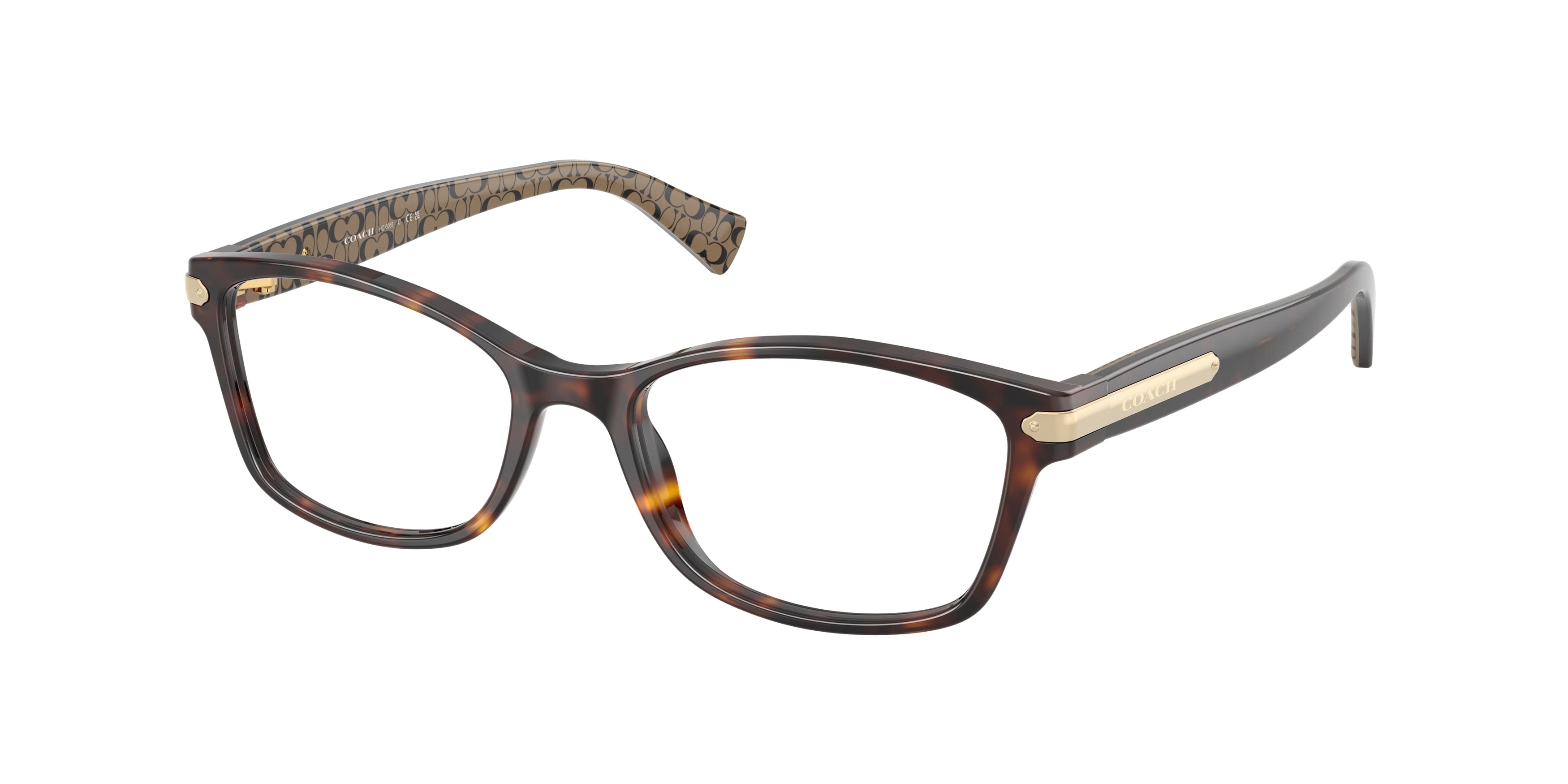 Coach HC6065 Rectangle Eyeglasses  5291-Dark Tortoise 53-140-17 - Color Map Tortoise
