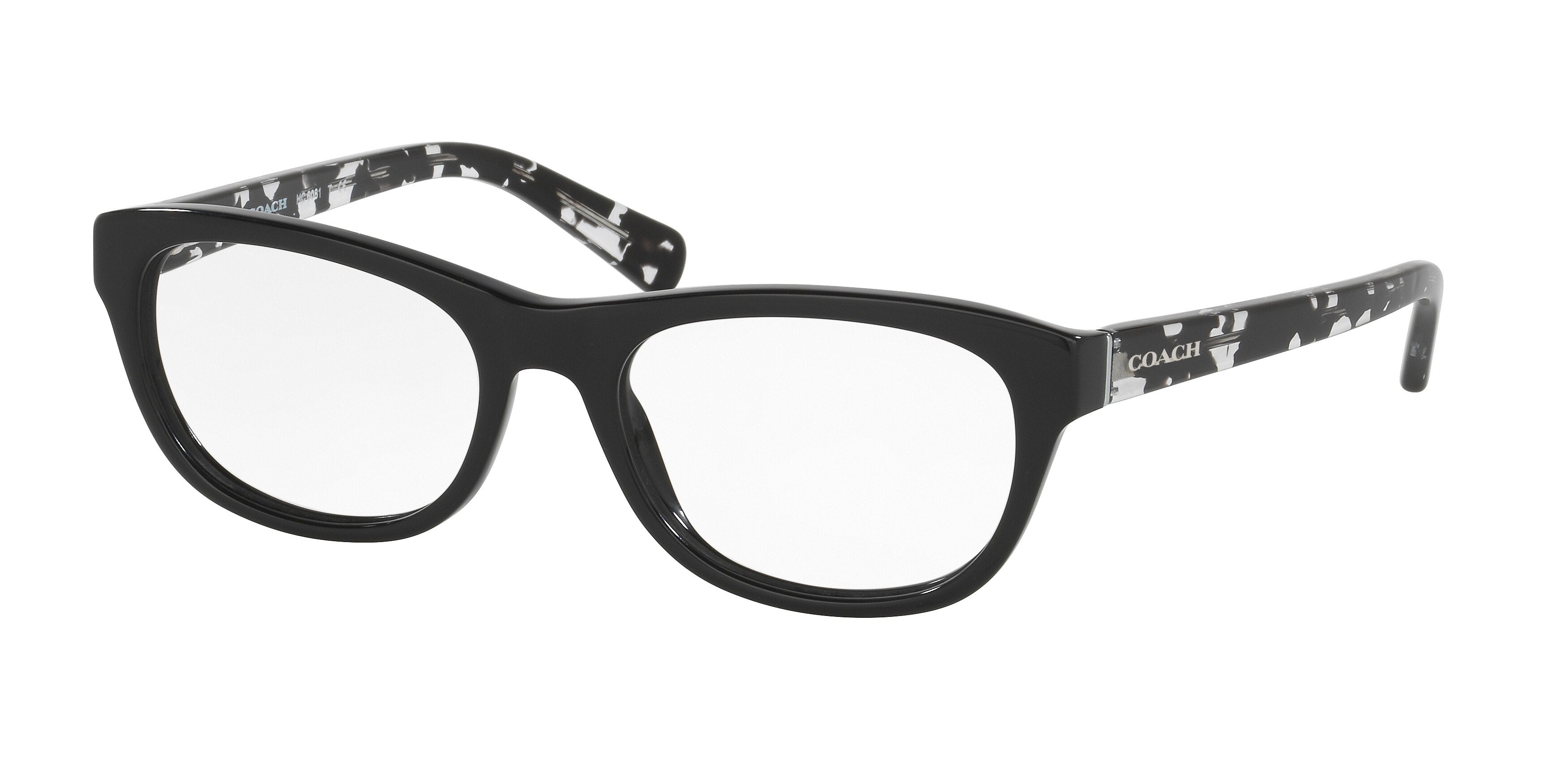Coach HC6081 Rectangle Eyeglasses  5348-Black/Black Crystal Mosaic 51-135-18 - Color Map Black