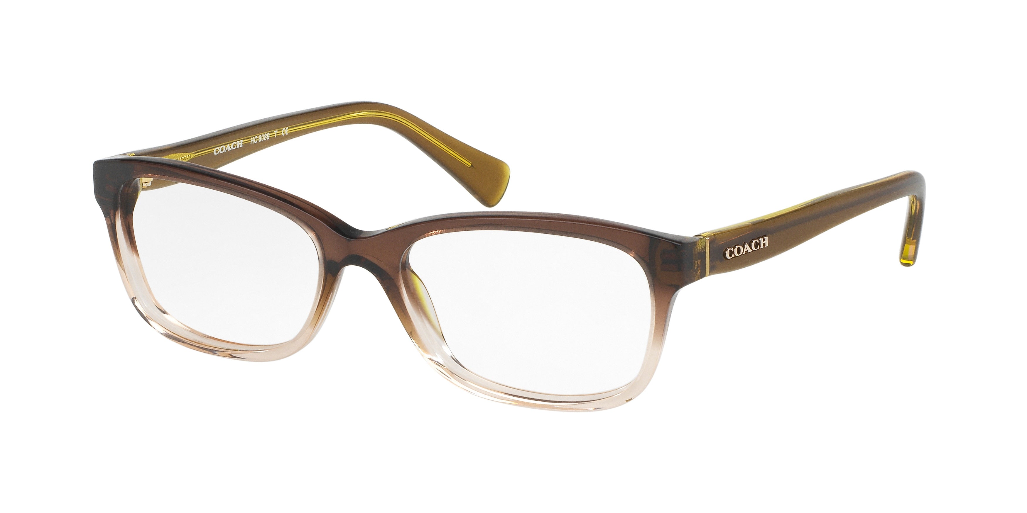 Coach HC6089 Rectangle Eyeglasses  5400-Transparent Olive Gradient 53-135-16 - Color Map Green