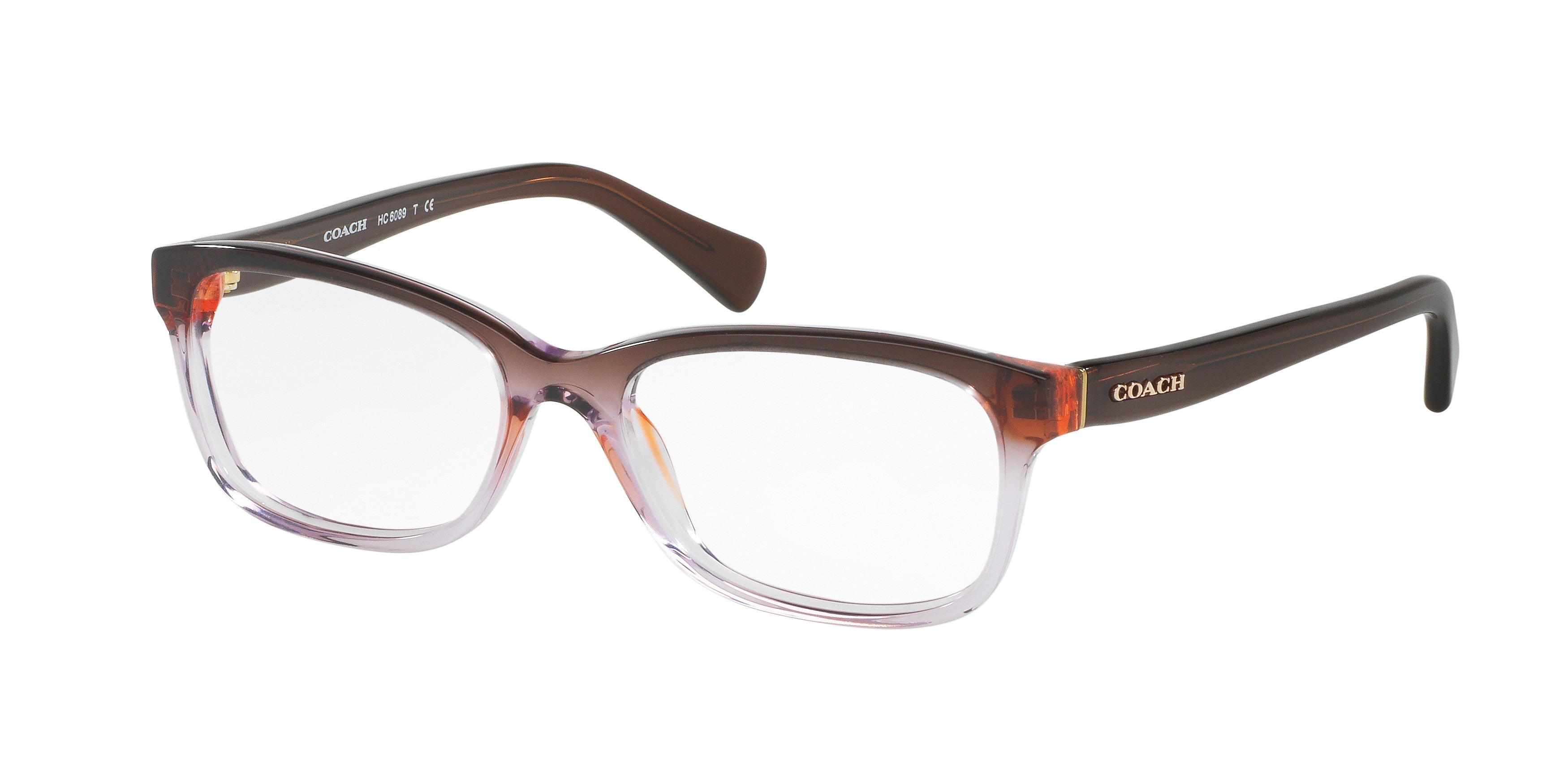 Coach HC6089 Rectangle Eyeglasses  5401-Transparent Purple Gradient 51-135-16 - Color Map Violet