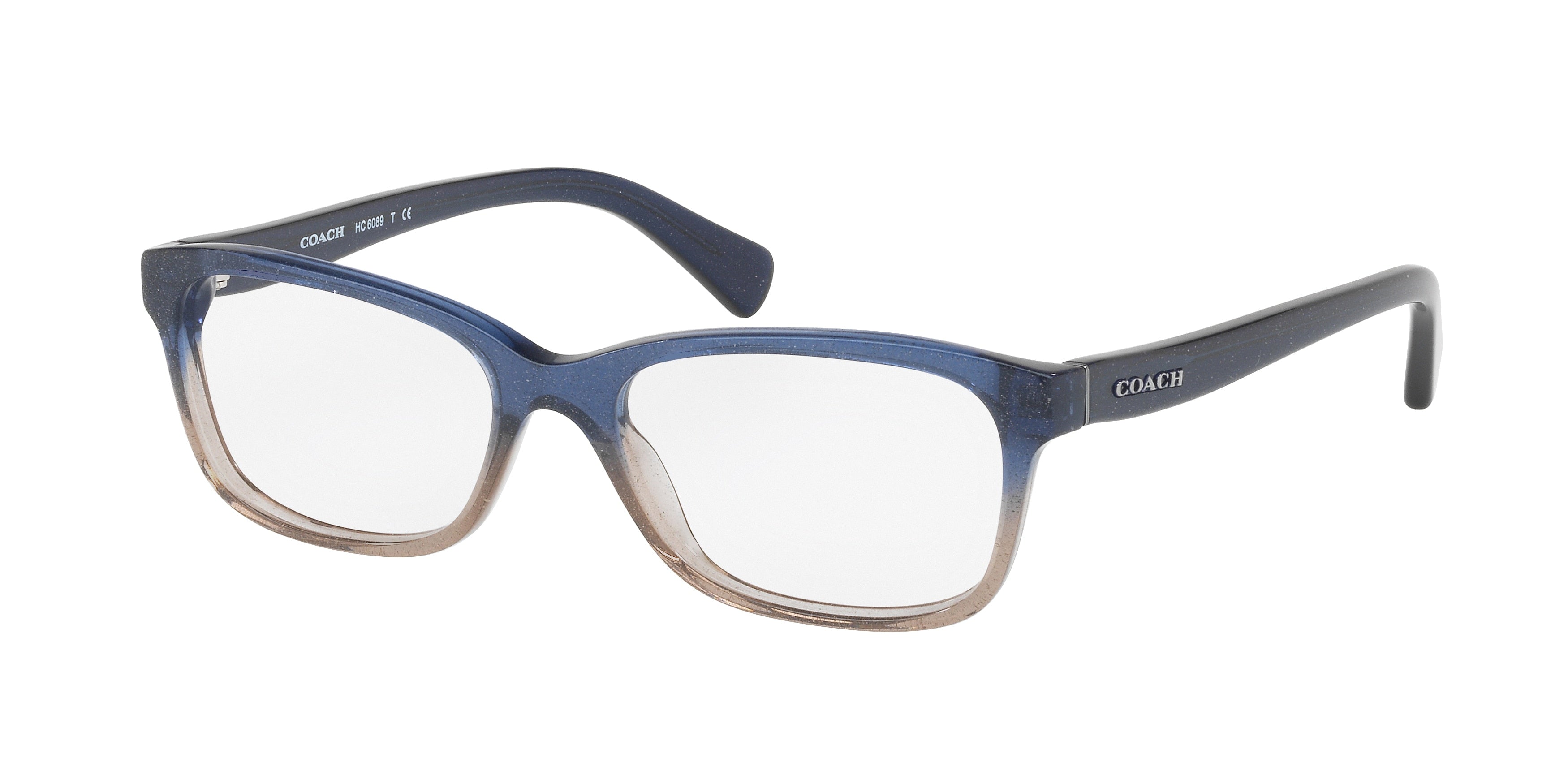 Coach HC6089 Rectangle Eyeglasses  5474-Blue Beige Glitter Gradient 53-135-16 - Color Map Blue