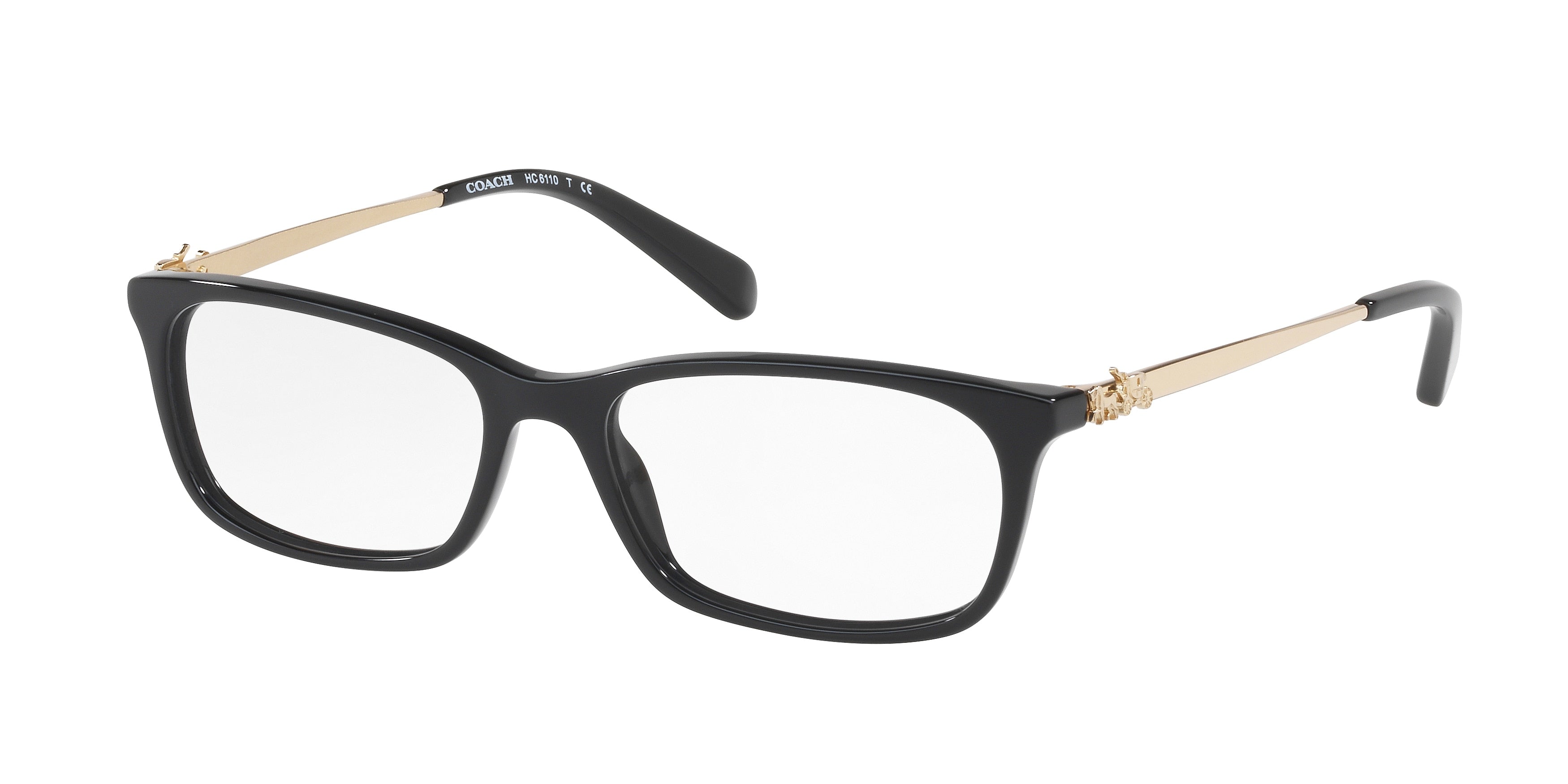 Coach HC6110 Rectangle Eyeglasses  5486-Black 50-140-16 - Color Map Black