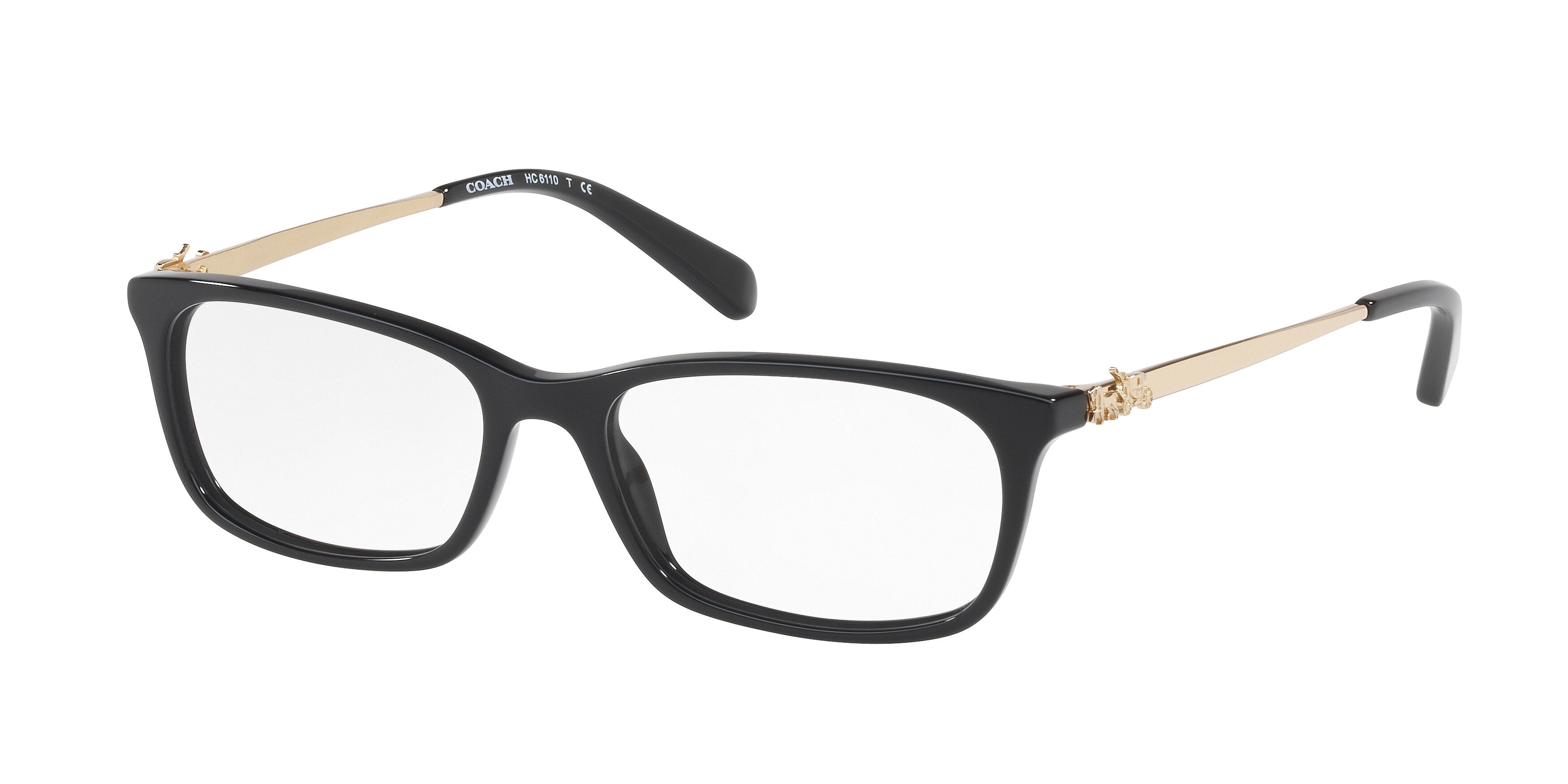 Coach HC6110 Rectangle Eyeglasses  5486-Black 50-140-16 - Color Map Black