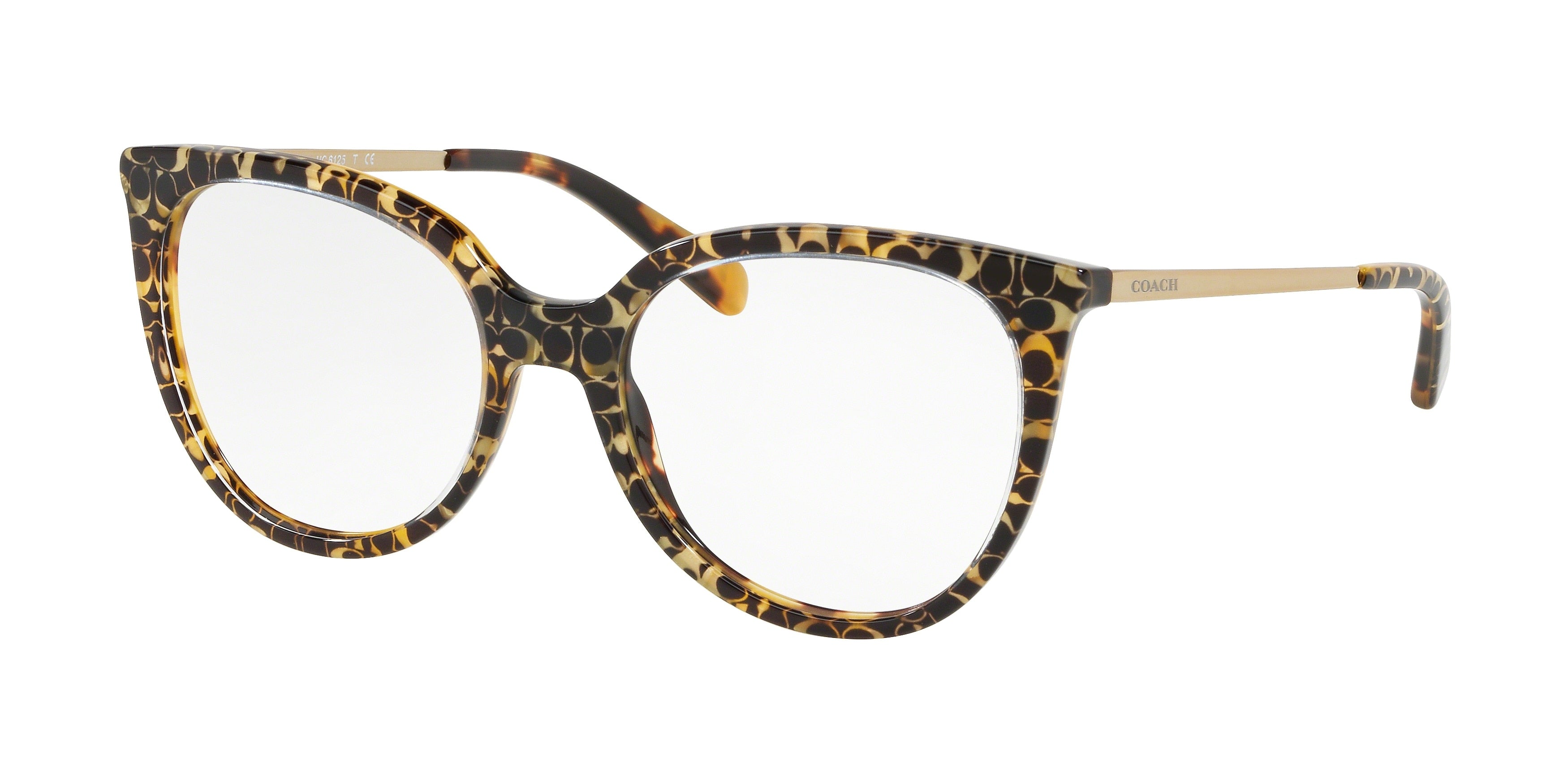 Coach HC6125 Square Eyeglasses  5519-Spotty Tortoise Signature C 53-140-18 - Color Map Tortoise