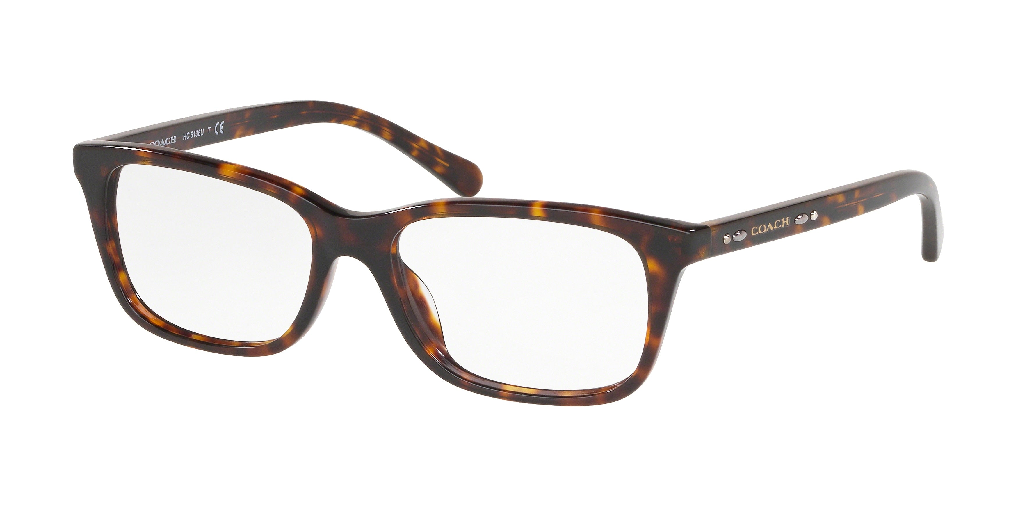 Coach HC6136U Rectangle Eyeglasses  5120-Dark Tortoise 53-140-16 - Color Map Tortoise