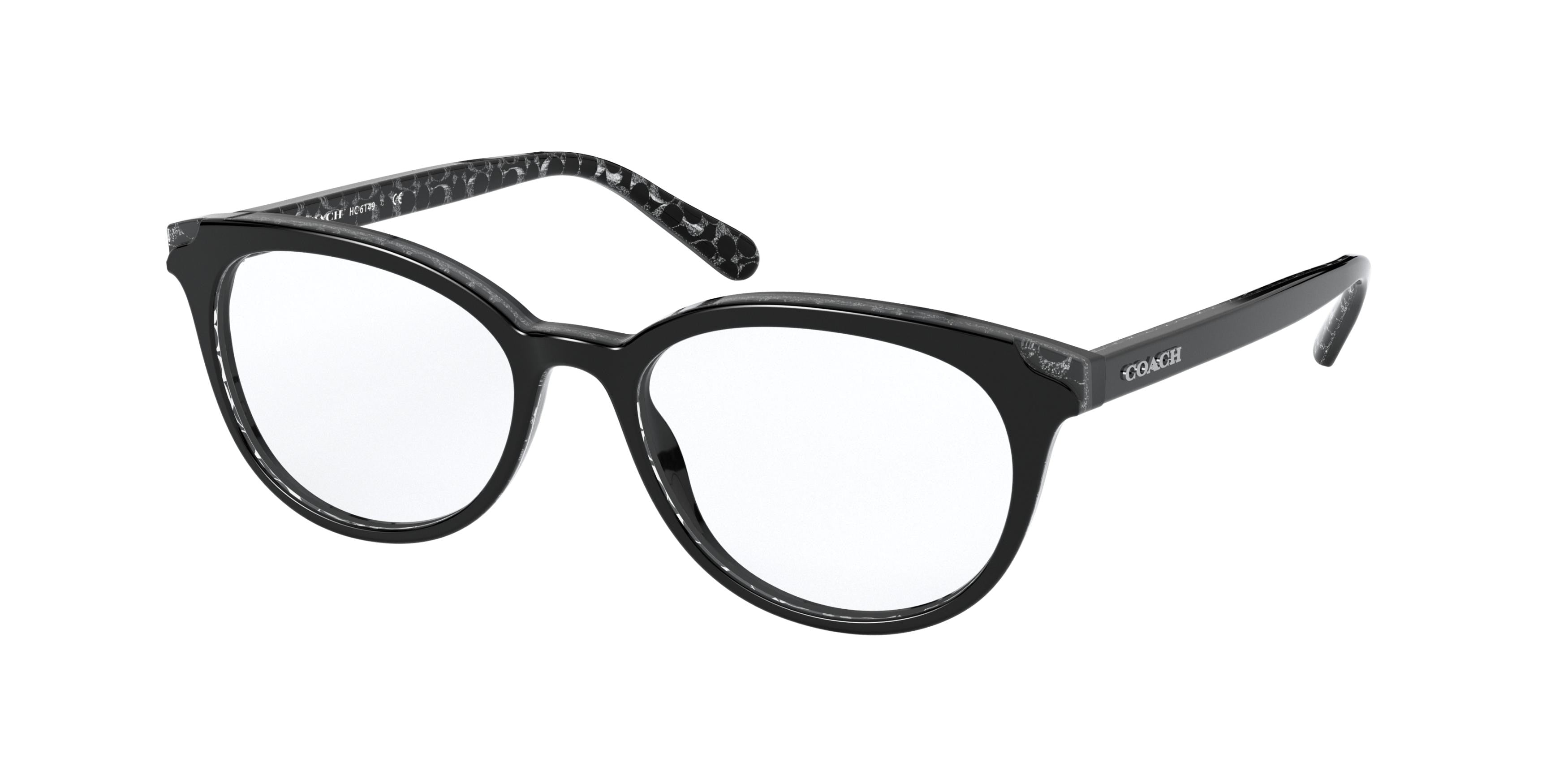 Coach HC6149 Phantos Eyeglasses  5582-Black Glitter Signature C 52-140-17 - Color Map Black