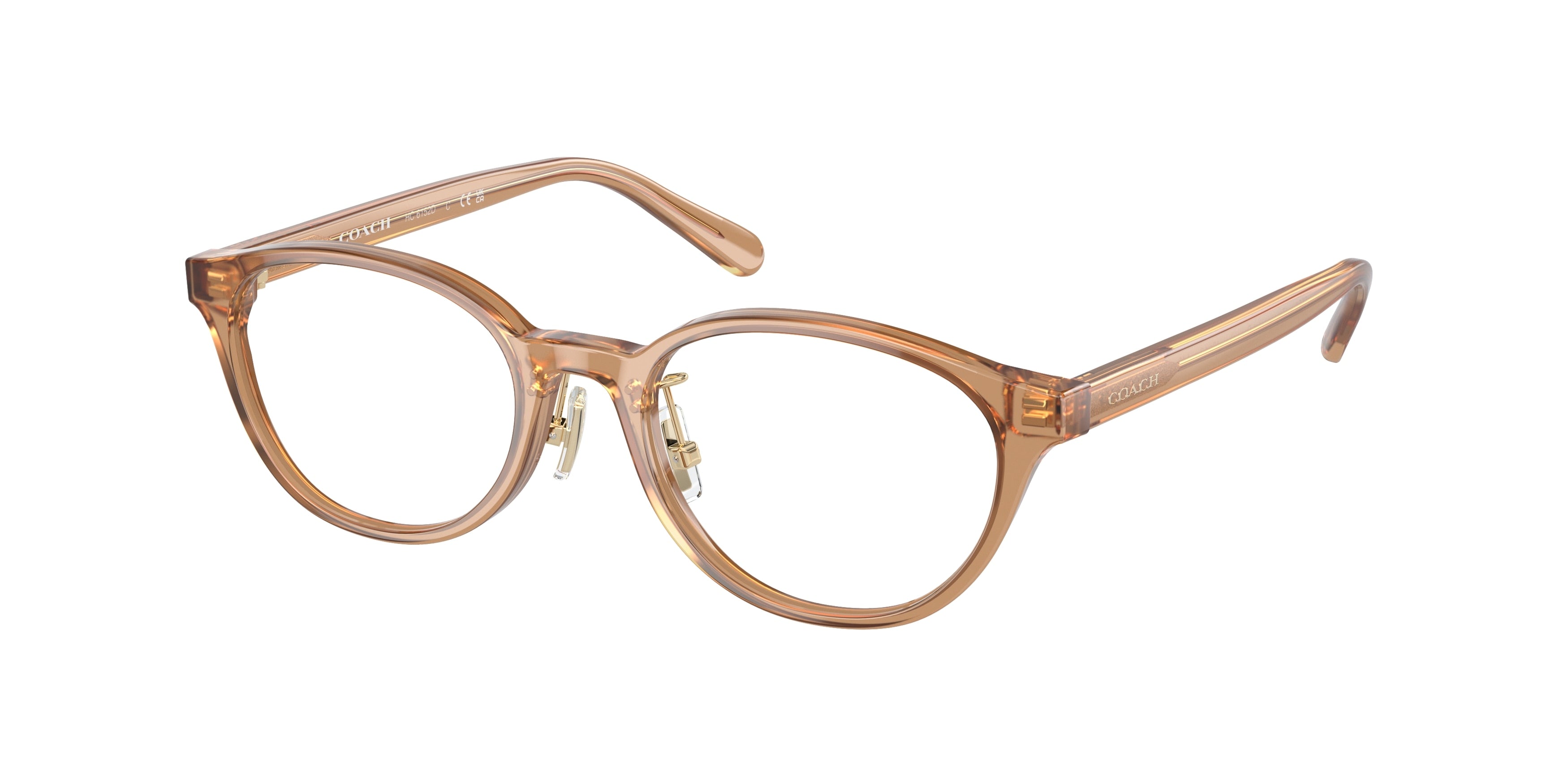 Coach HC6152D Oval Eyeglasses  5654-Transparent Brown 49-140-18 - Color Map Brown