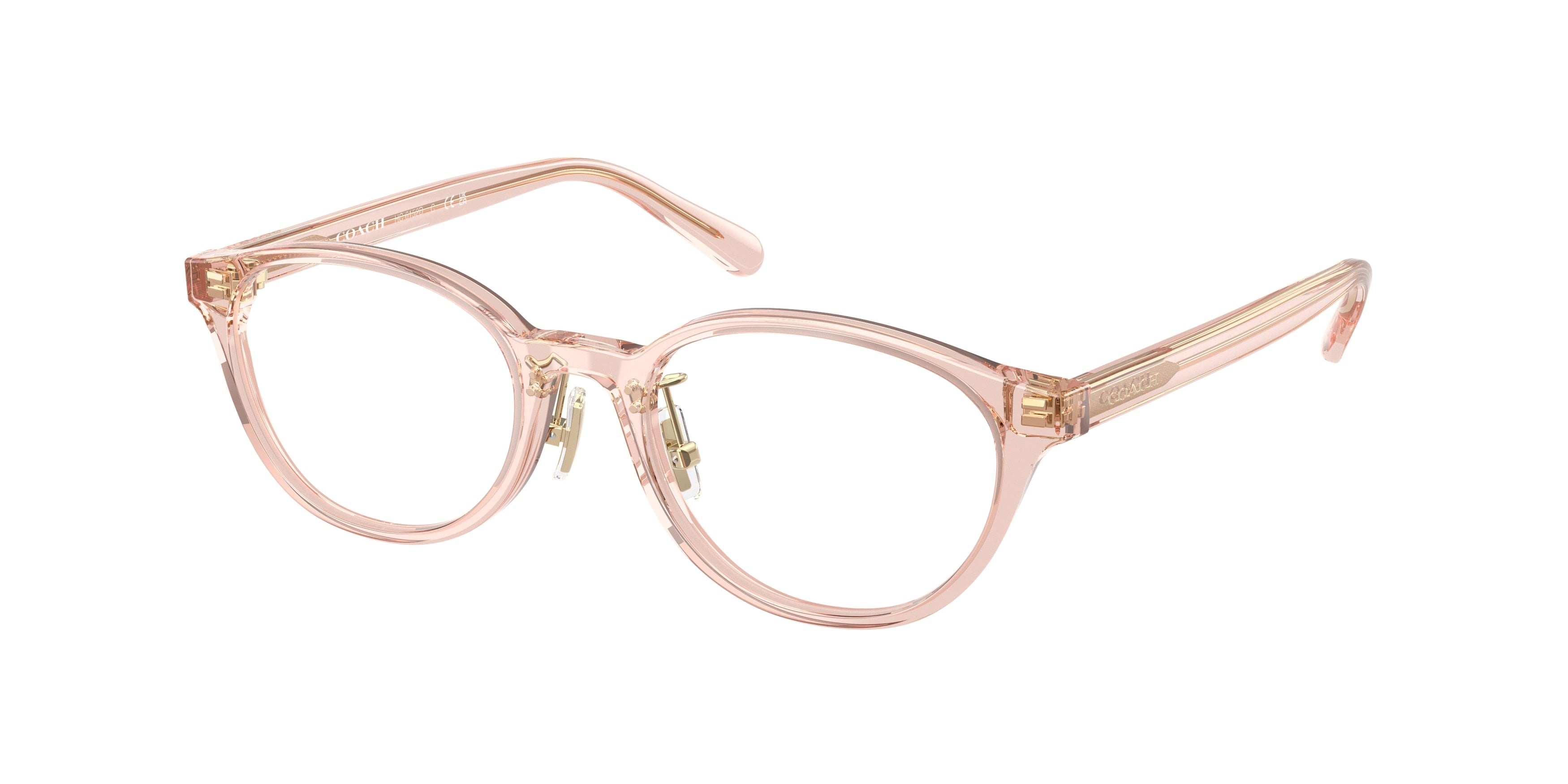 Coach HC6152D Oval Eyeglasses  5668-Transparent Pink 49-140-18 - Color Map Pink
