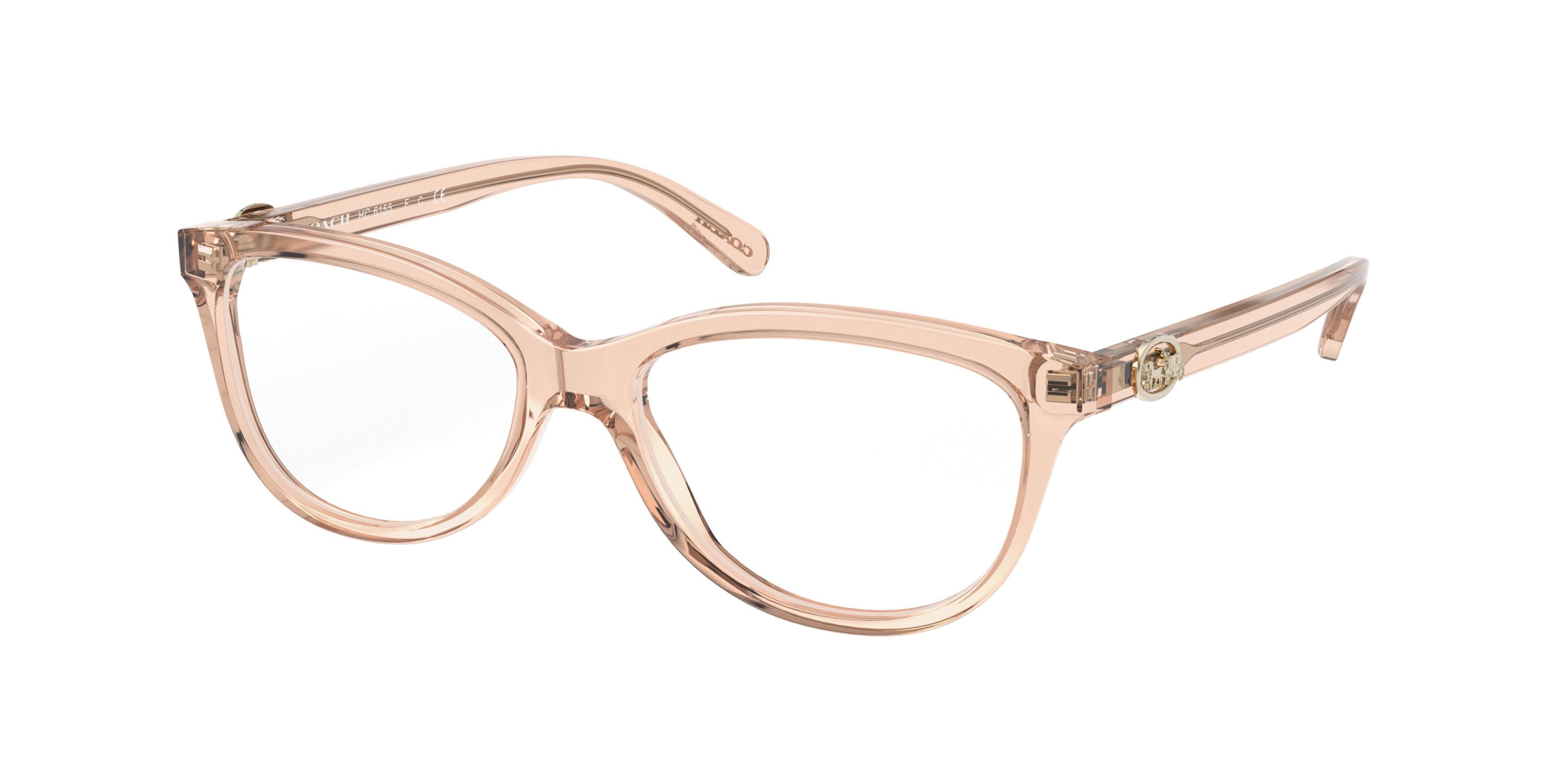 Coach HC6155F Rectangle Eyeglasses  5561-Transparent Peach 53-140-16 - Color Map Pink