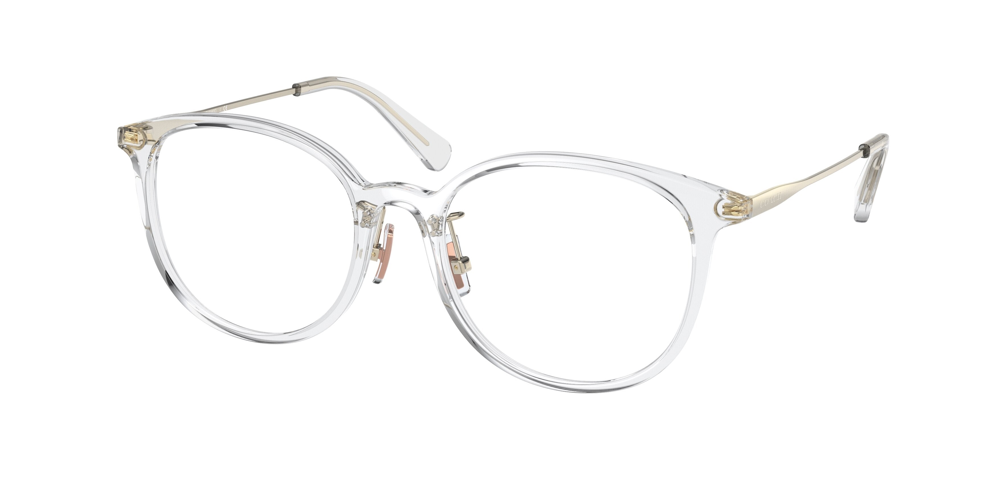 Coach HC6160D Round Eyeglasses  5111-Crystal 53-145-18 - Color Map Transparent