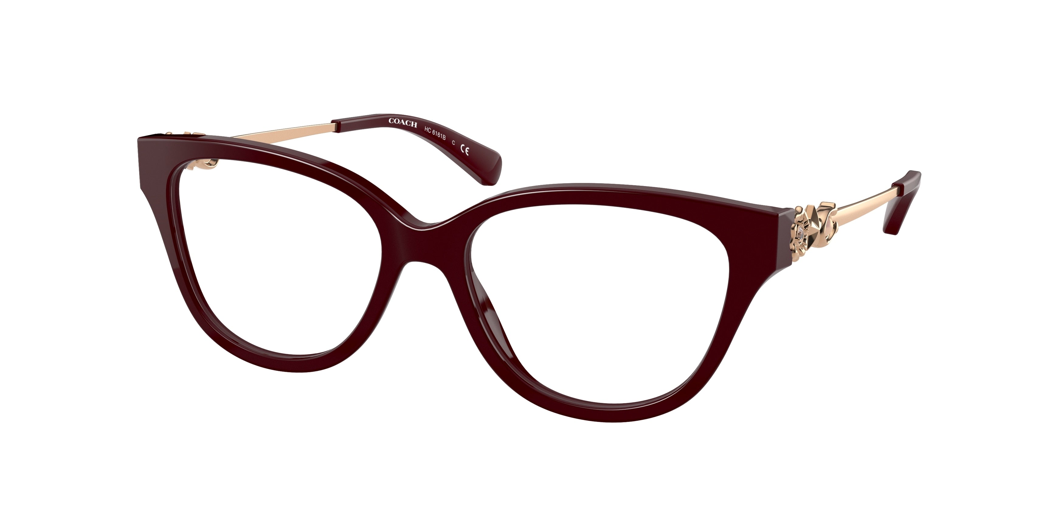 Coach HC6161B Butterfly Eyeglasses  5479-Solid Oxblood 52-140-16 - Color Map Red