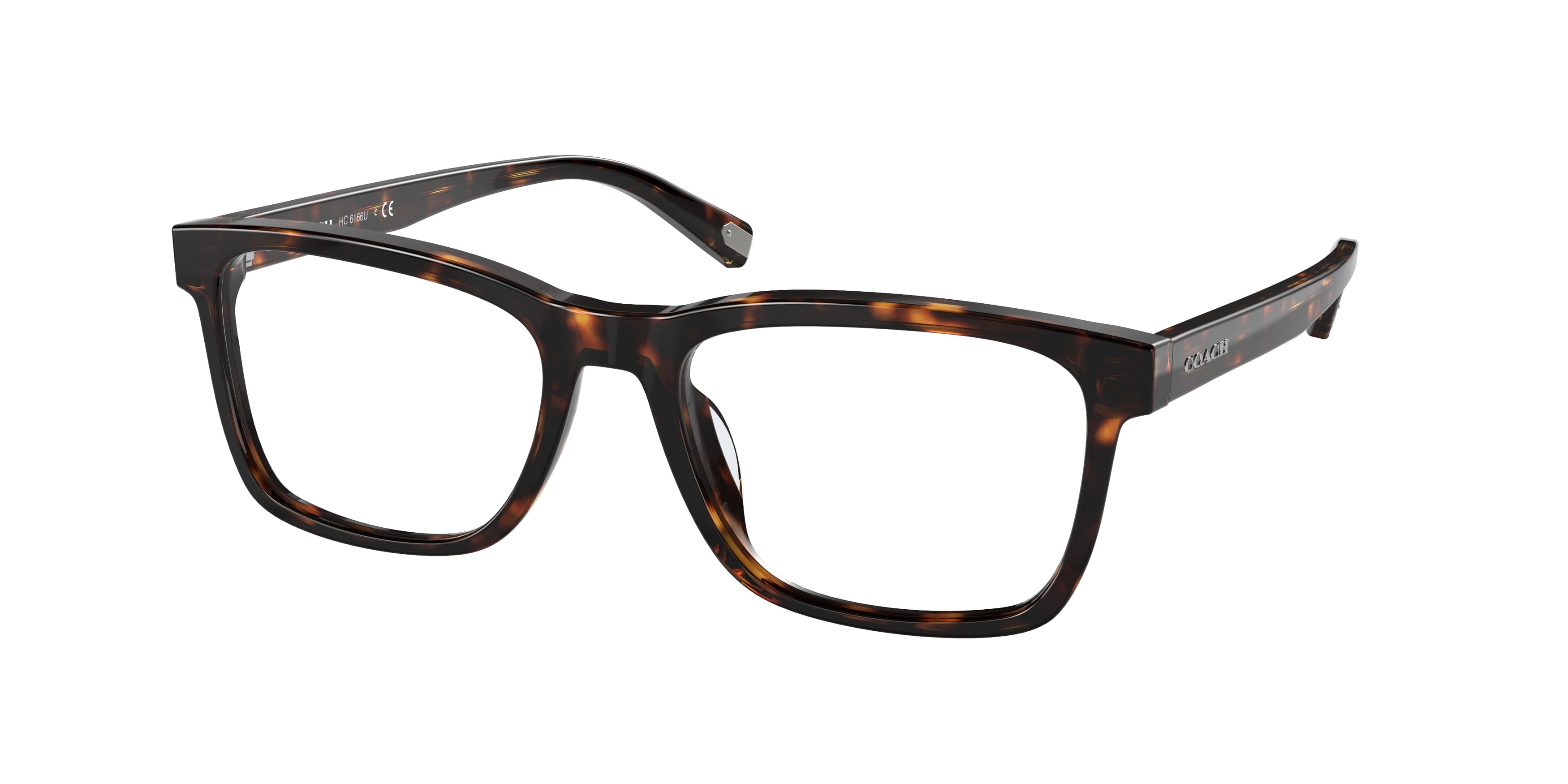 Coach C2104 HC6166U Rectangle Eyeglasses  5120-Dark Tortoise 57-145-18 - Color Map Tortoise