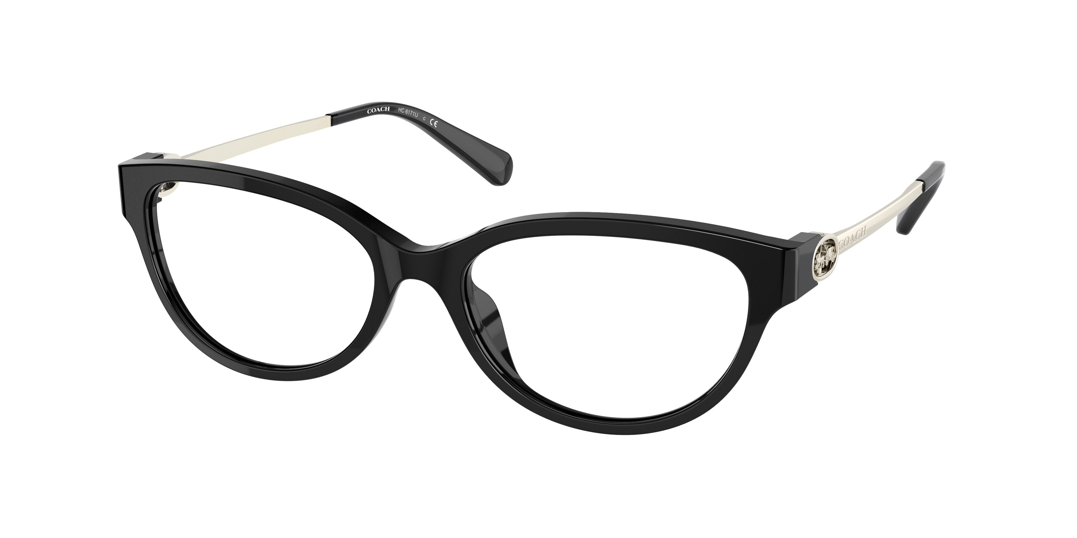 Coach HC6171U Cat Eye Eyeglasses  5002-Black 55-140-17 - Color Map Black