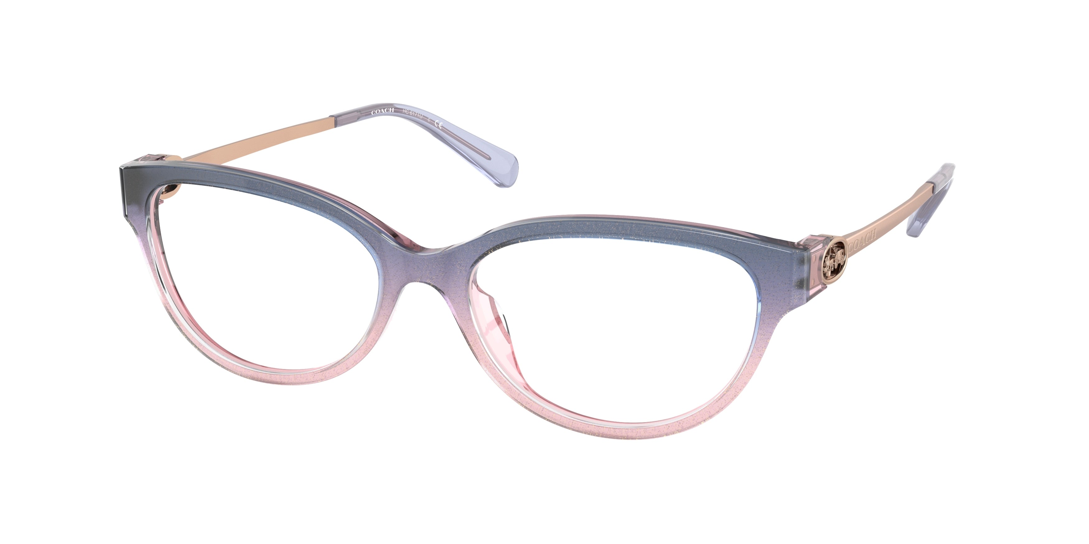 Coach HC6171U Cat Eye Eyeglasses  5554-Shimmer Violet Peach Gradient 55-140-17 - Color Map Violet