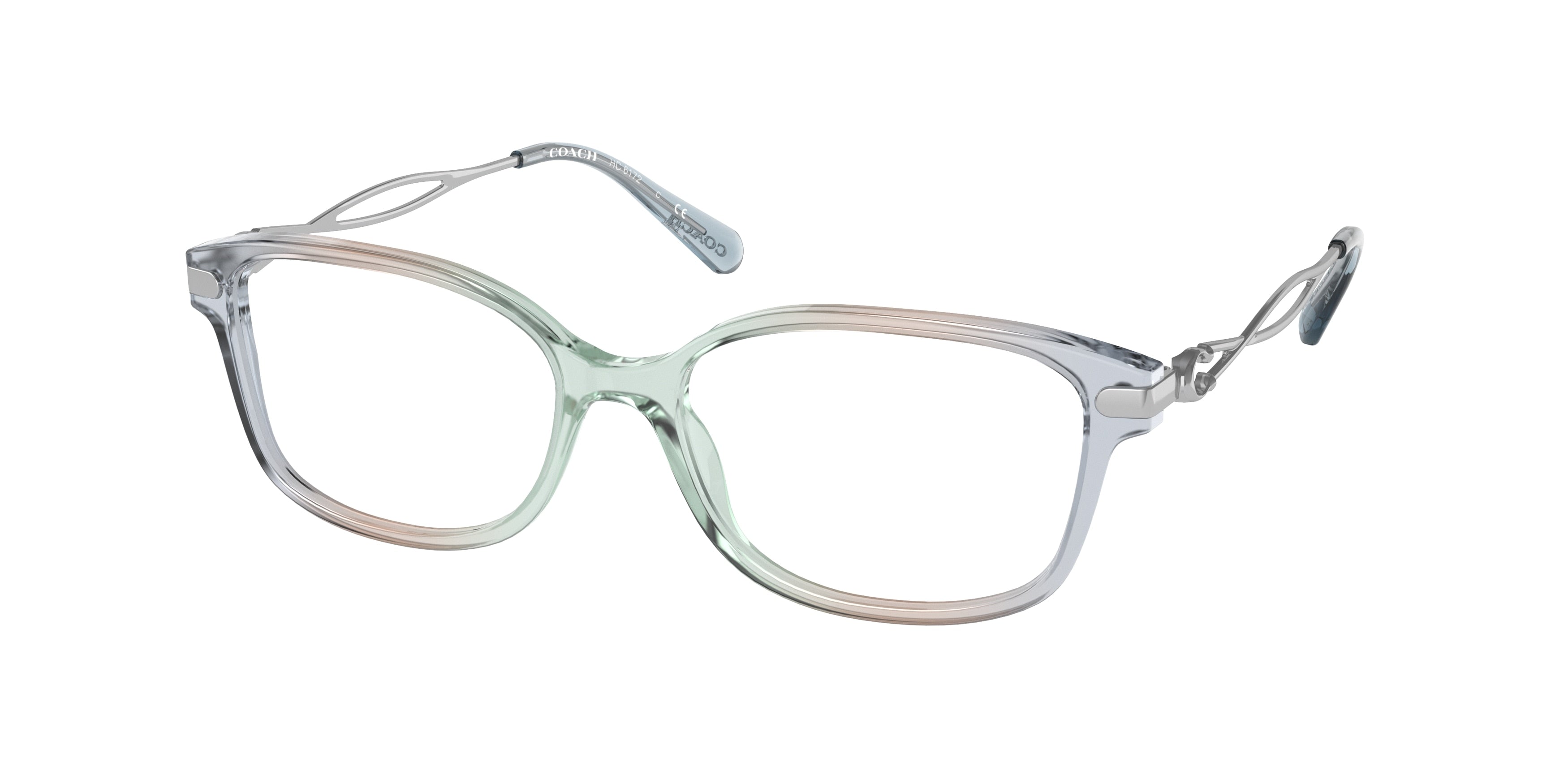 Coach HC6172 Rectangle Eyeglasses  5642-Gradient Transparent Blue 52-140-16 - Color Map Blue