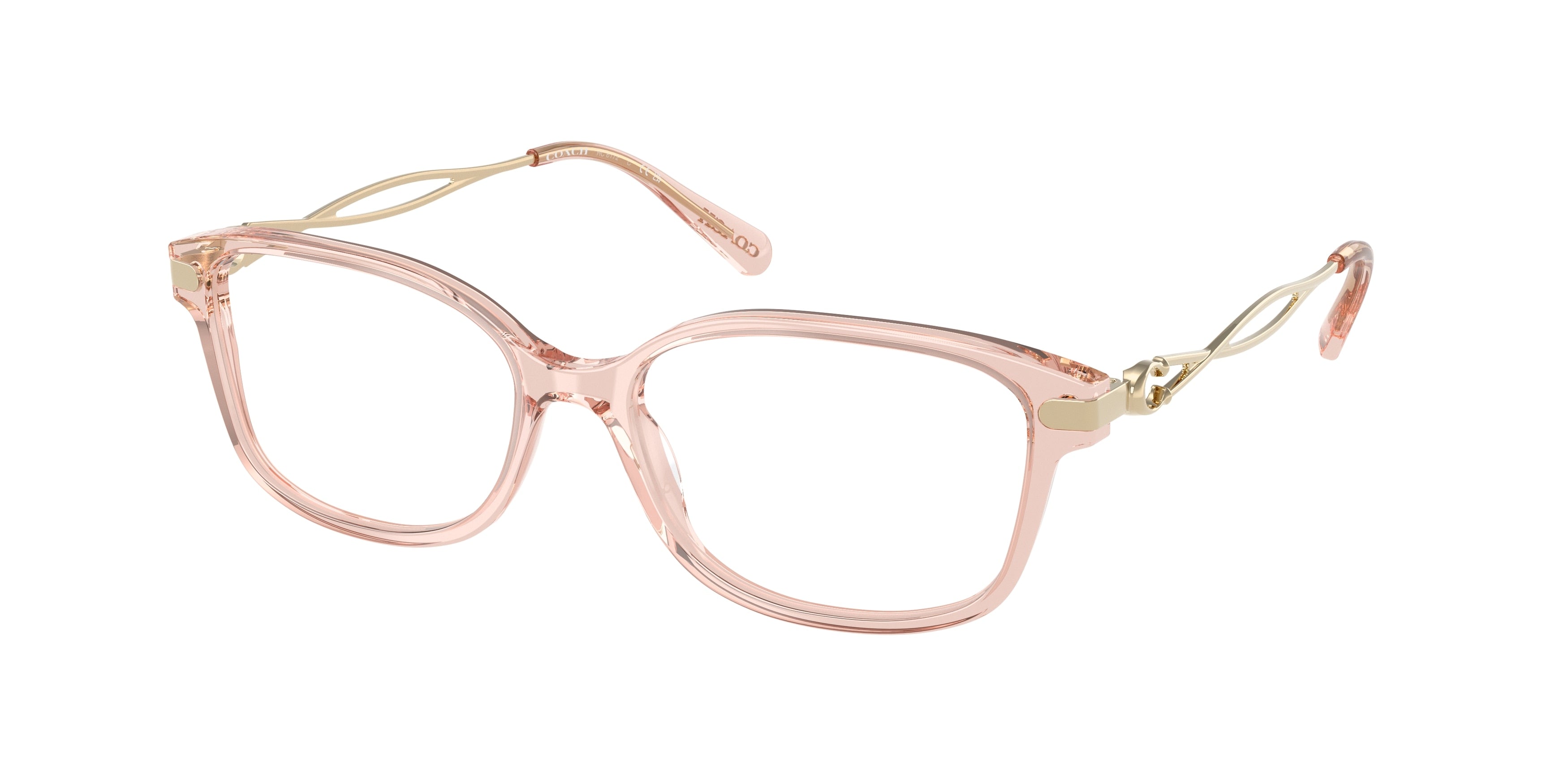 Coach HC6172 Rectangle Eyeglasses  5668-Transparent Dusty Rose 54-140-16 - Color Map Pink