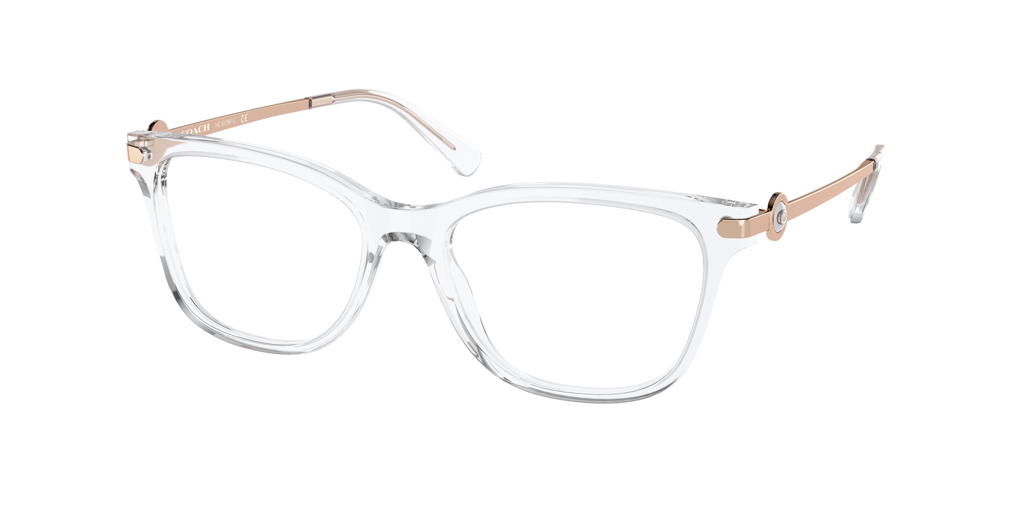 Coach HC6176F Rectangle Eyeglasses  5111-Clear 55-140-17 - Color Map Transparent