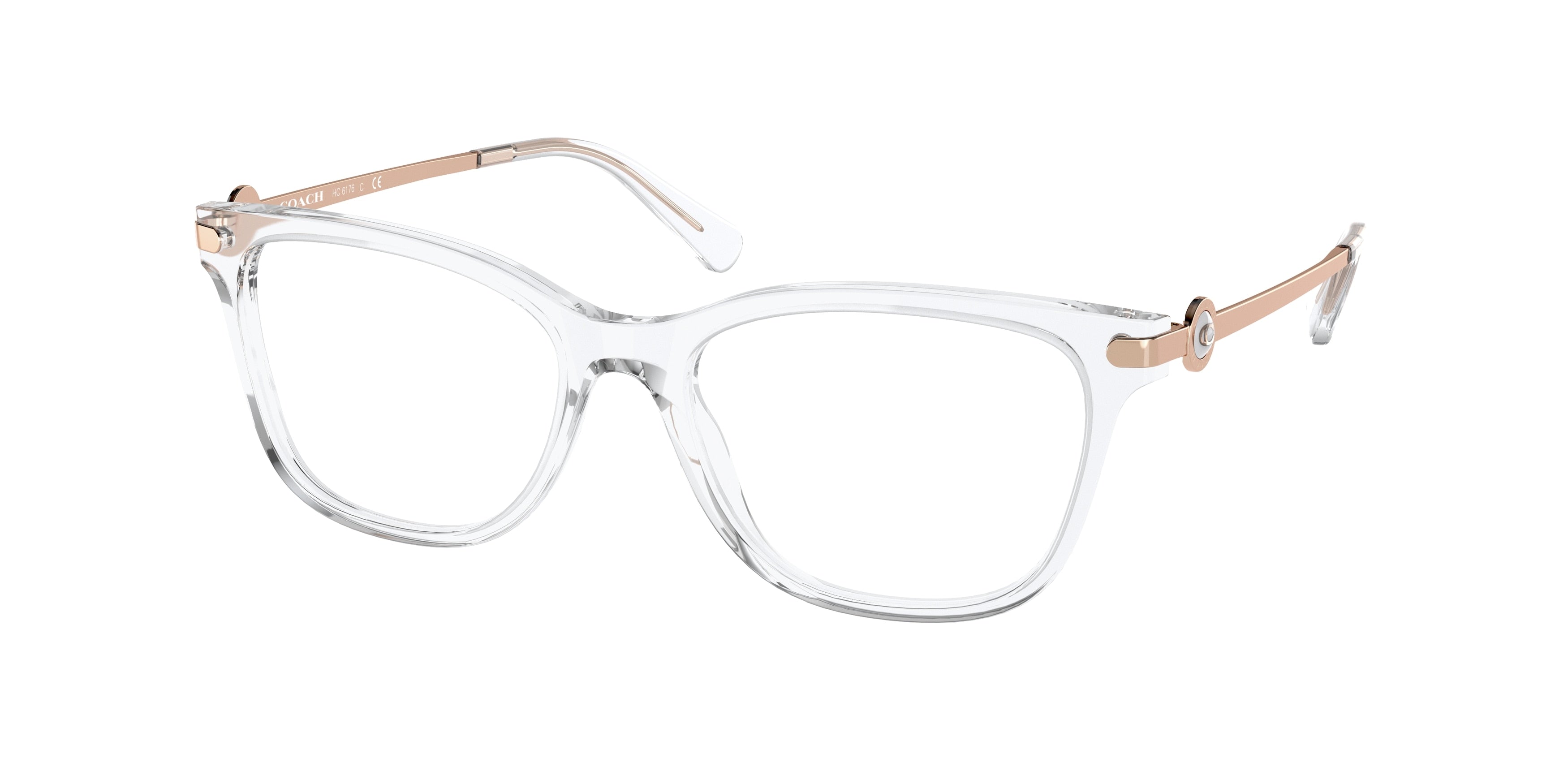 Coach HC6176 Rectangle Eyeglasses  5111-Clear 53-140-17 - Color Map Transparent