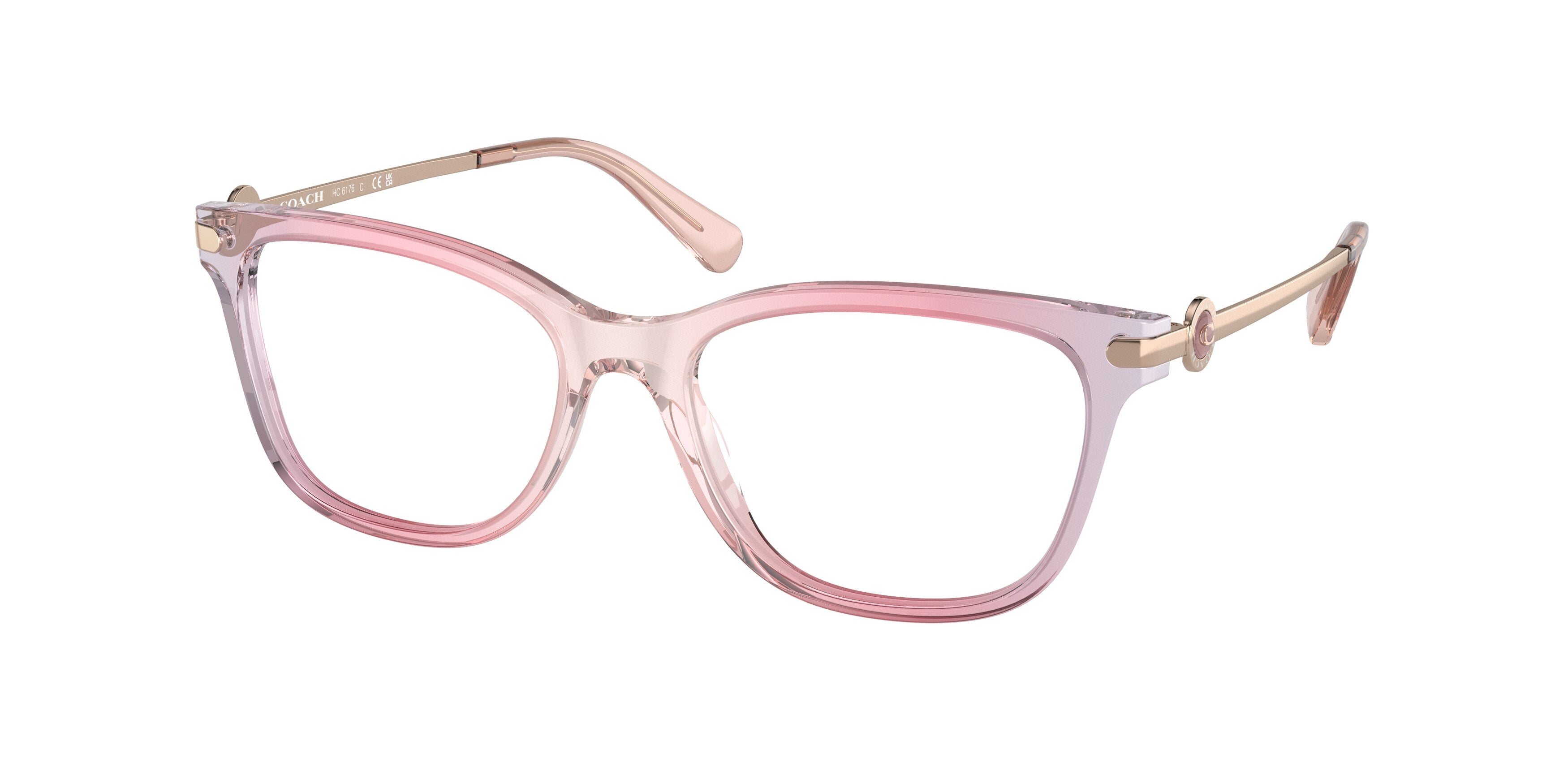 Coach HC6176 Rectangle Eyeglasses  5641-Gradient Transparent Violet 53-140-17 - Color Map Violet