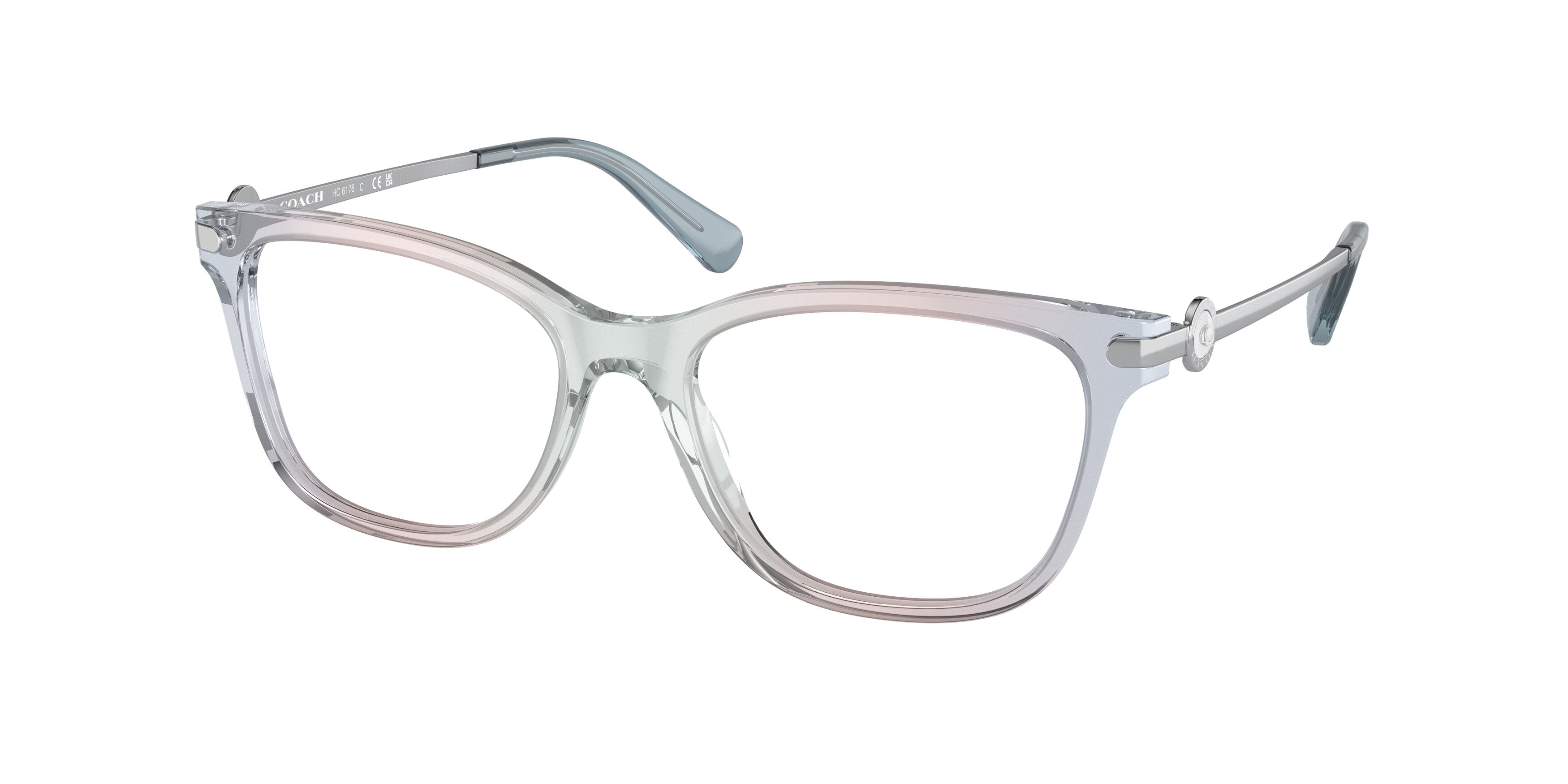 Coach HC6176 Rectangle Eyeglasses  5642-Gradient Transparent Blue 53-140-17 - Color Map Blue