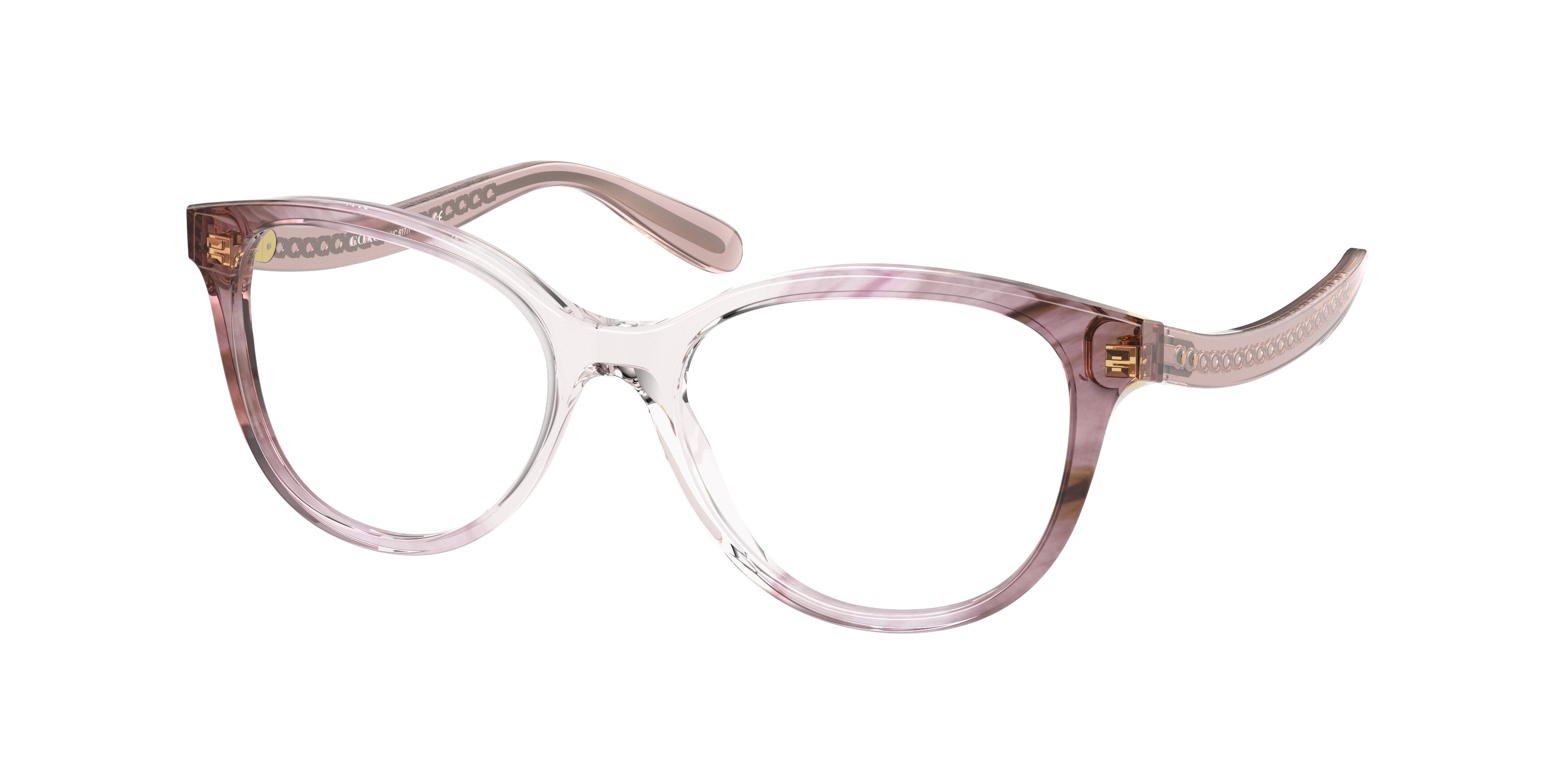 Coach HC6177F Round Eyeglasses  5656-Transparent Pink Ombre 55-140-17 - Color Map Pink