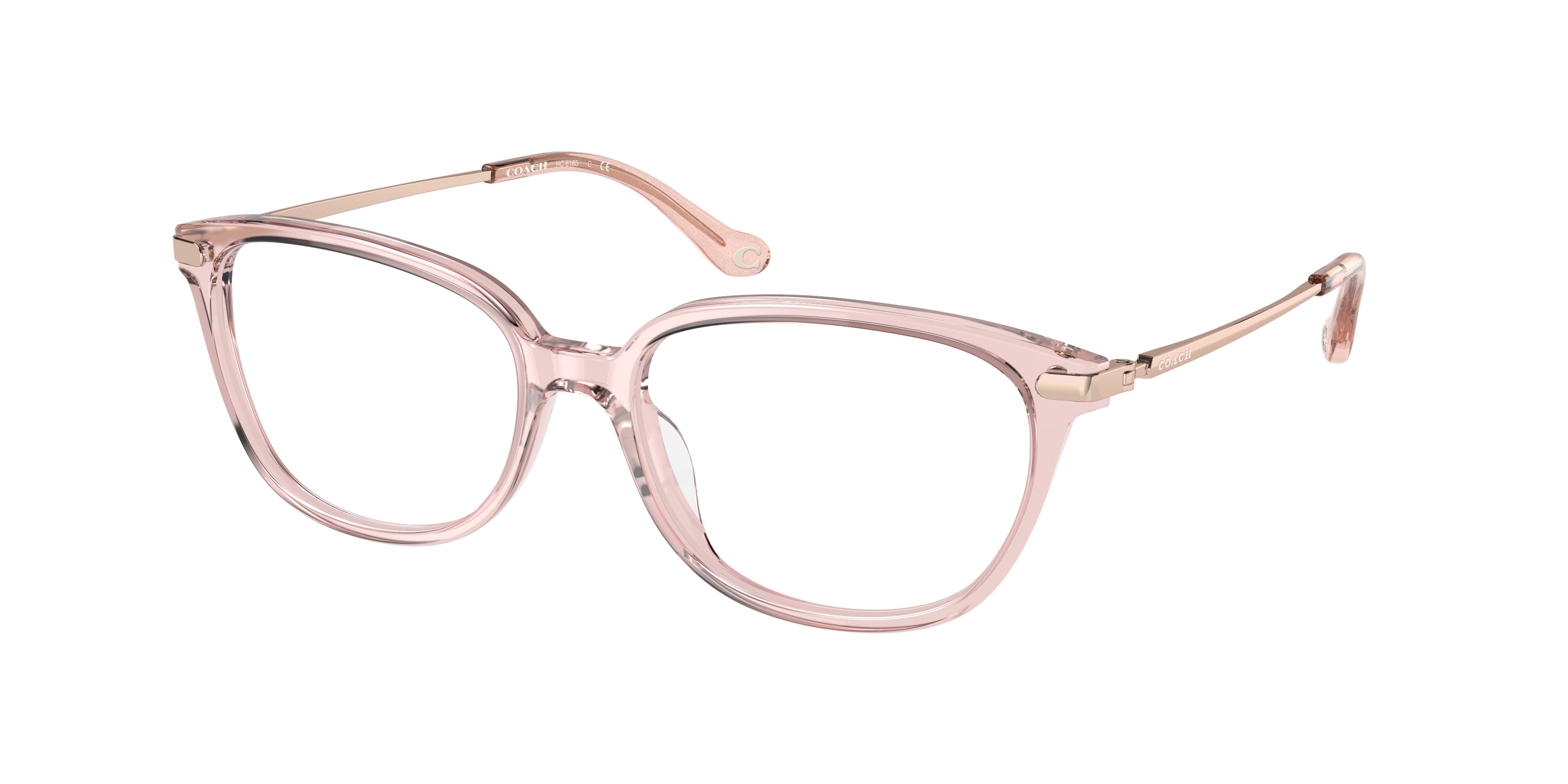 Coach HC6185 Pillow Eyeglasses  5668-Transparent Blush 54-140-16 - Color Map Pink